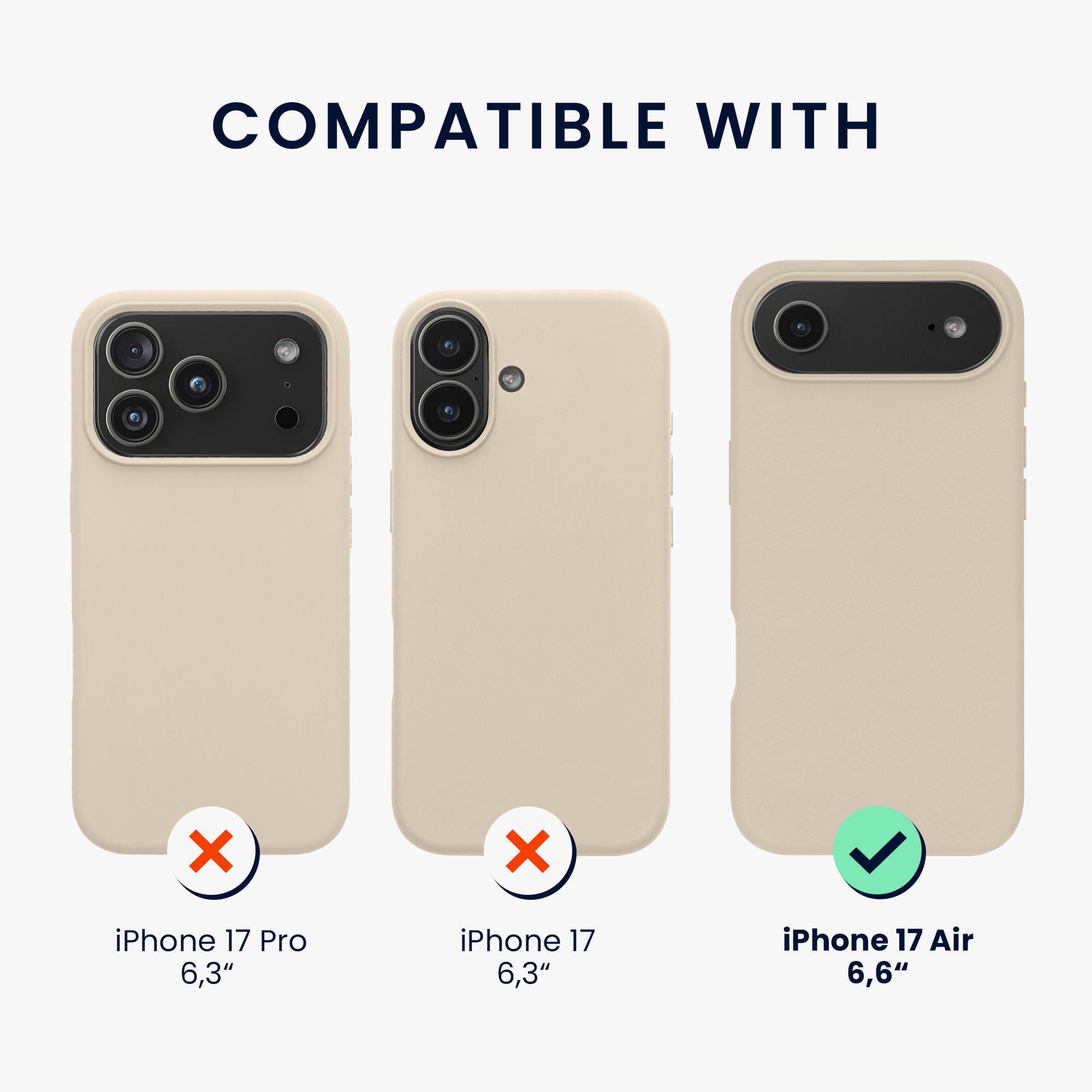 kwmobile TPU silikonový kryt pro Apple iPhone Air, měkký povrch, krémová