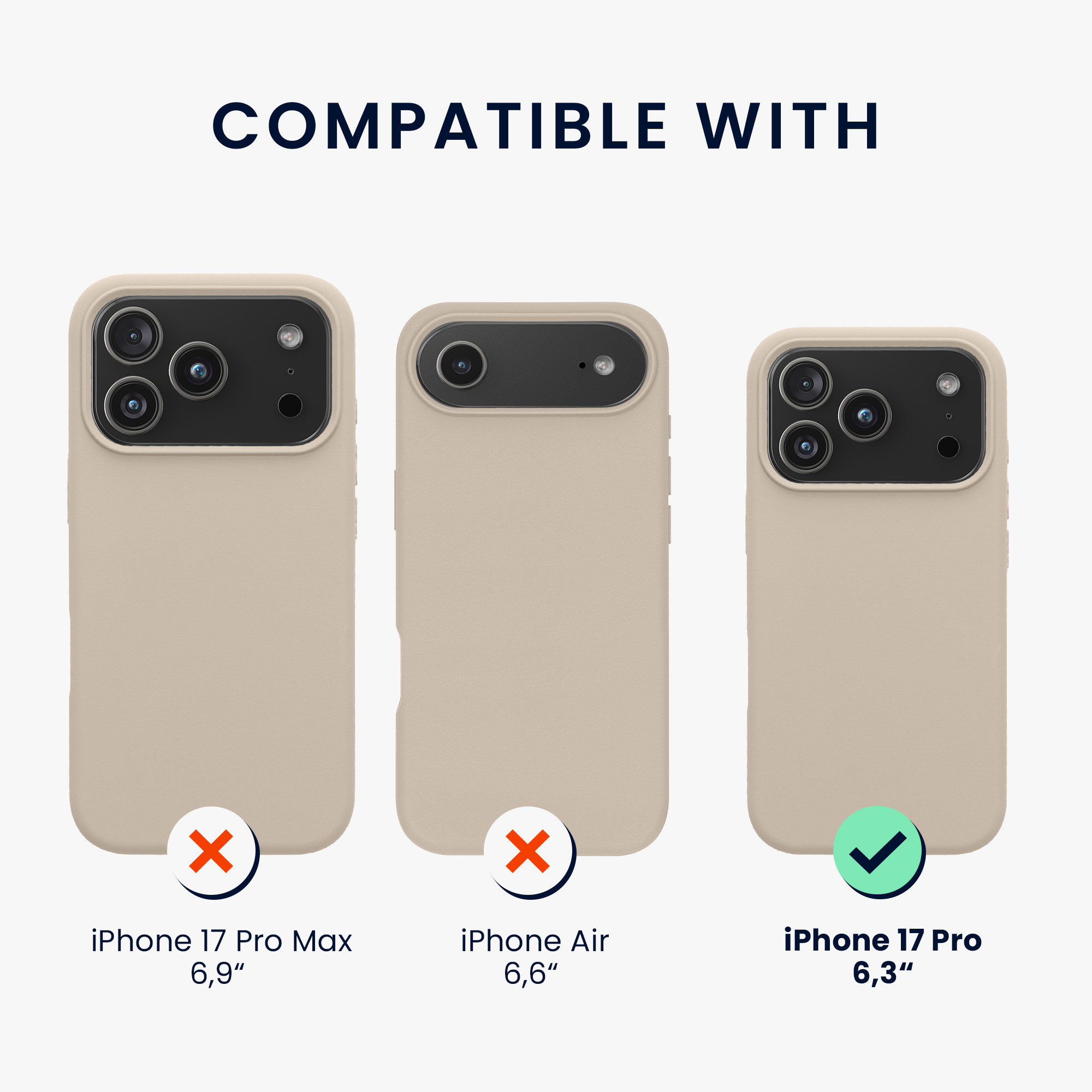 Silikonový kryt Kwmobile pro iPhone 17 Pro - krémová