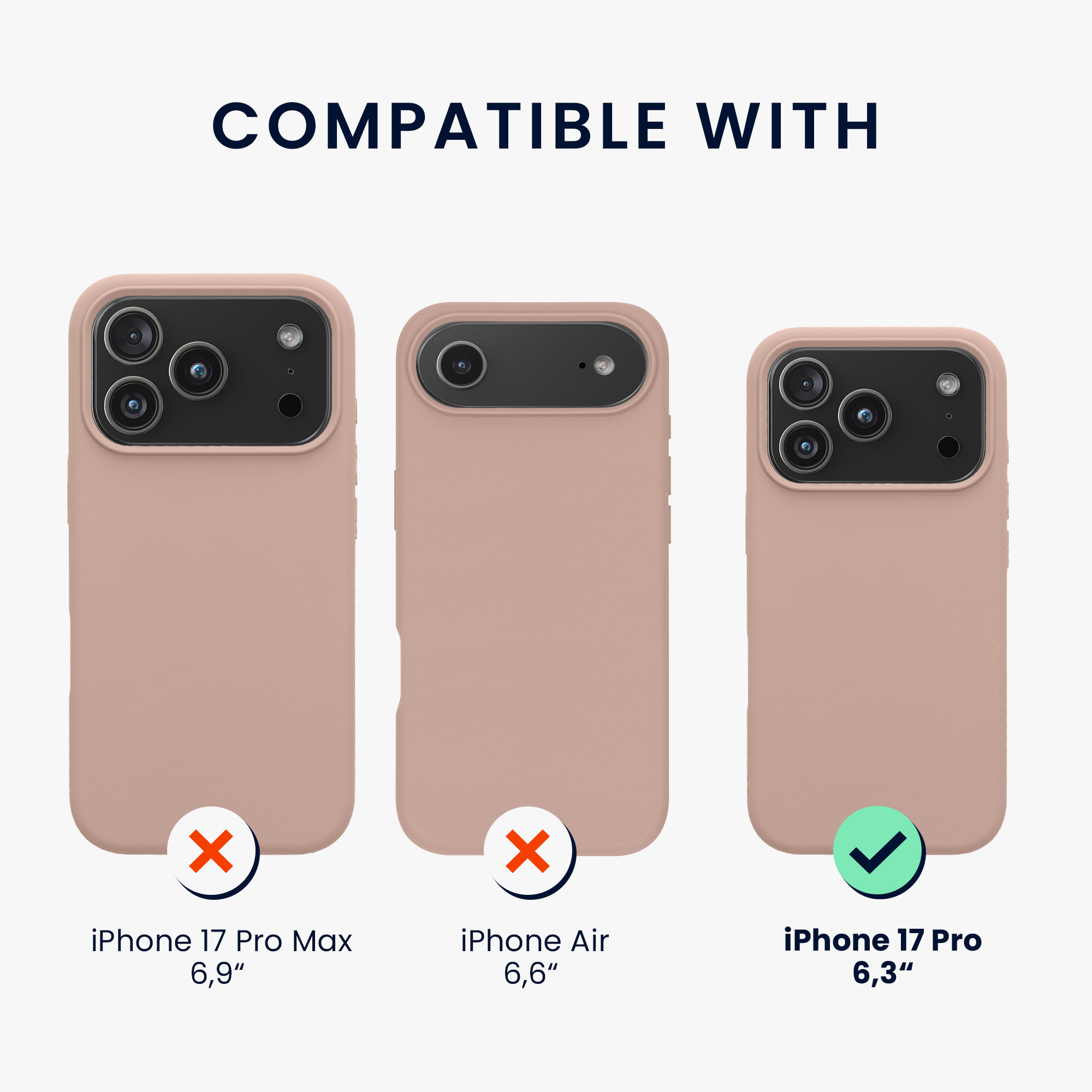 Silikonový kryt Kwmobile pro iPhone 17 Pro - pudrově růžová