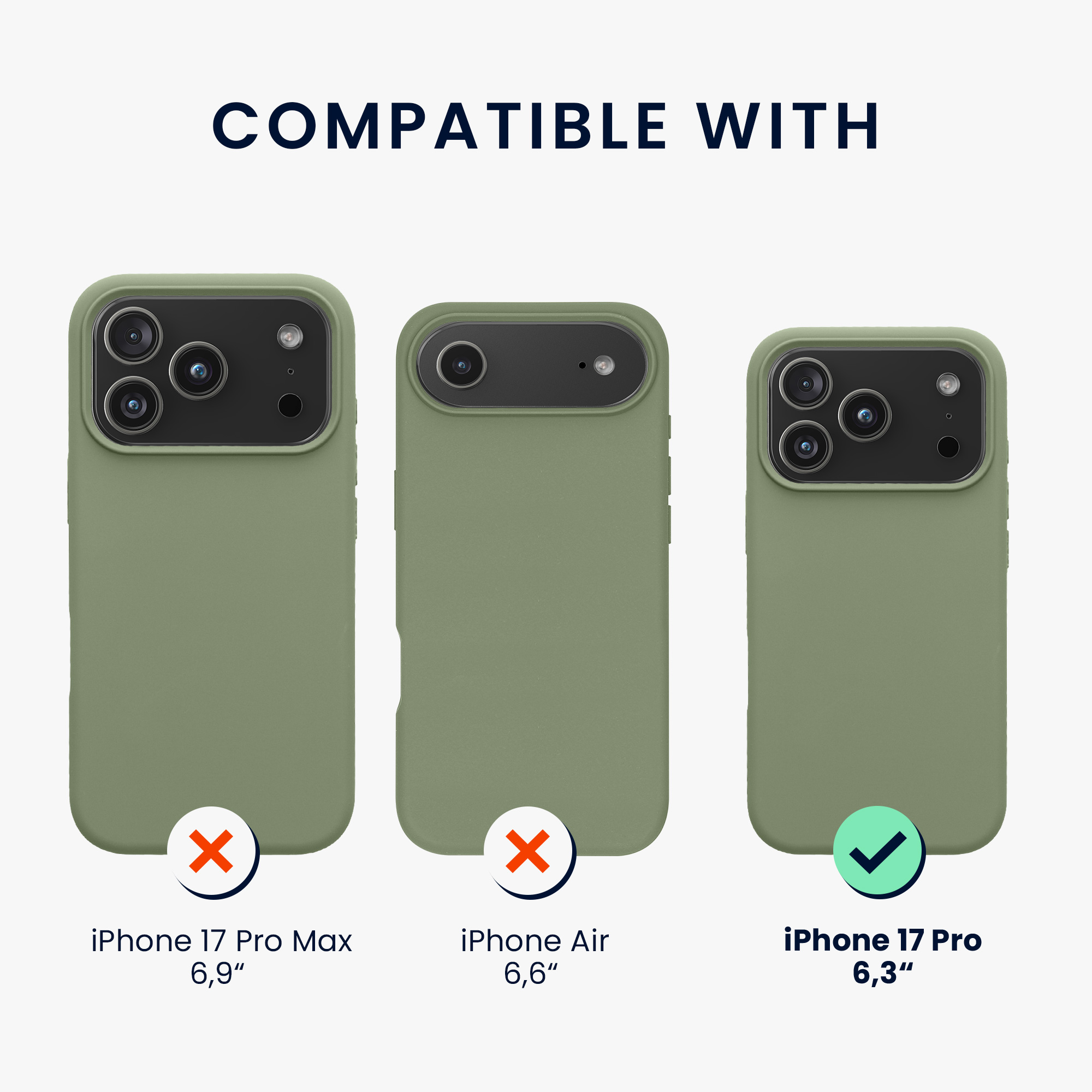 Silikonový kryt Kwmobile pro iPhone 17 Pro - šedozelená
