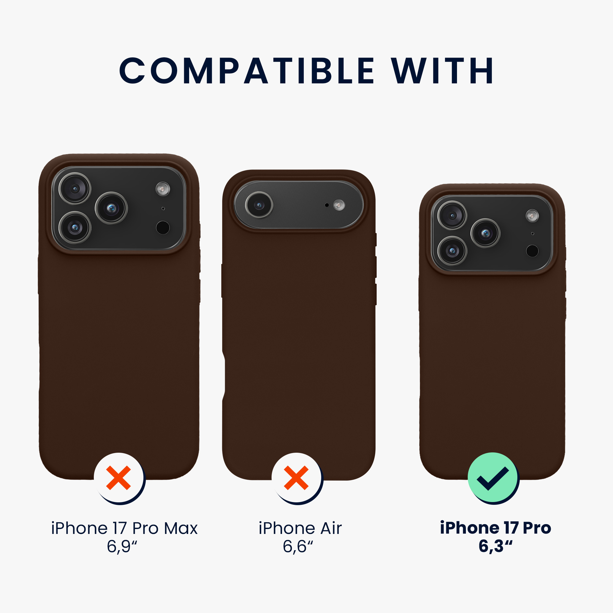 Silikonový kryt Kwmobile pro iPhone 17 Pro - čokoládová