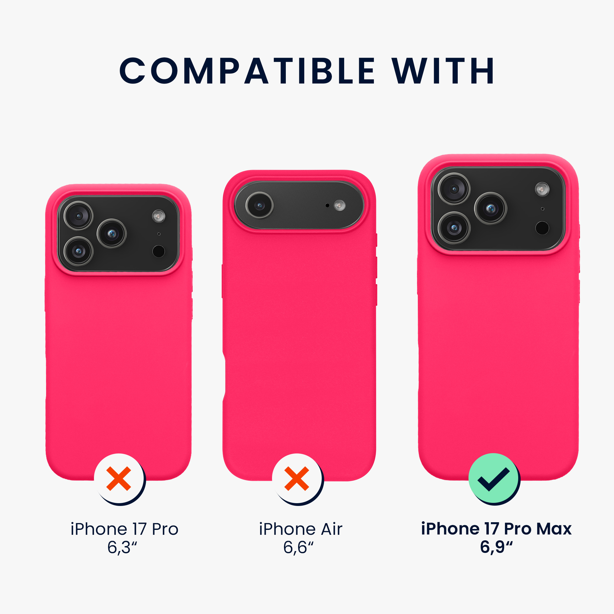 Silikonový kryt Kwmobile pro iPhone 17 Pro Max - neonově růžová
