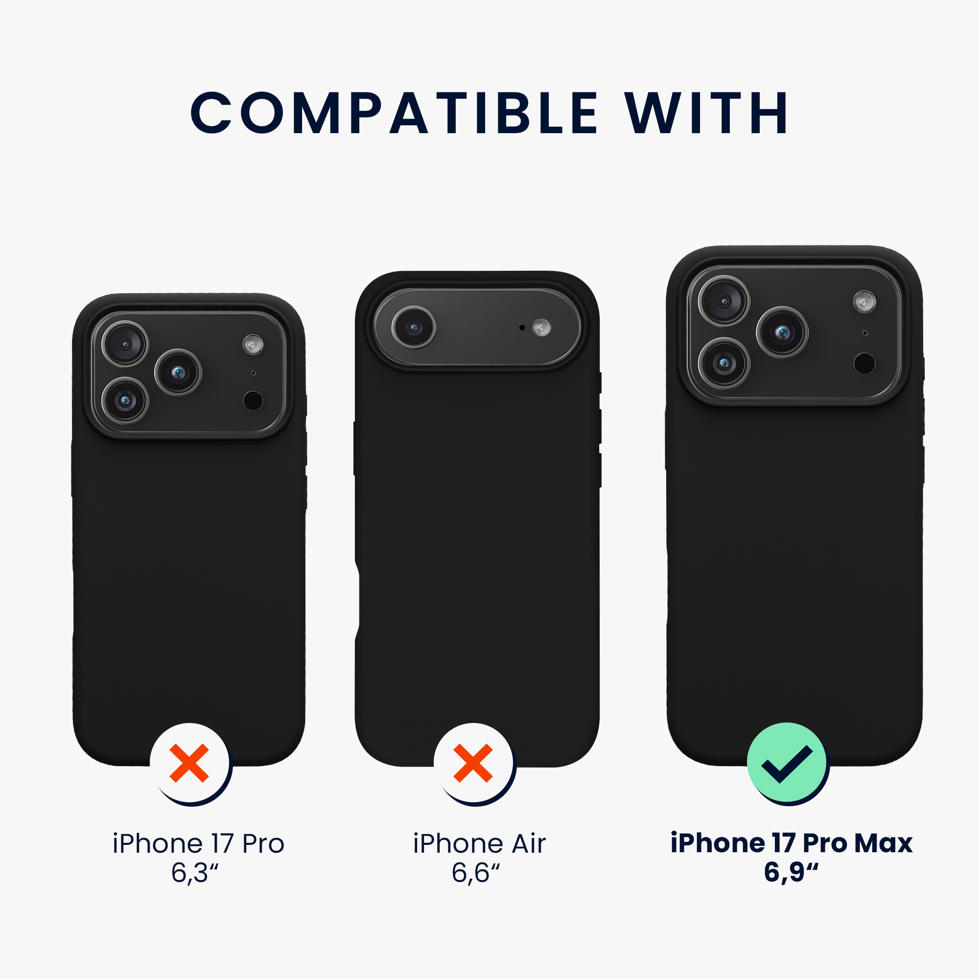 Silikonový kryt Kwmobile pro iPhone 17 Pro Max - černá
