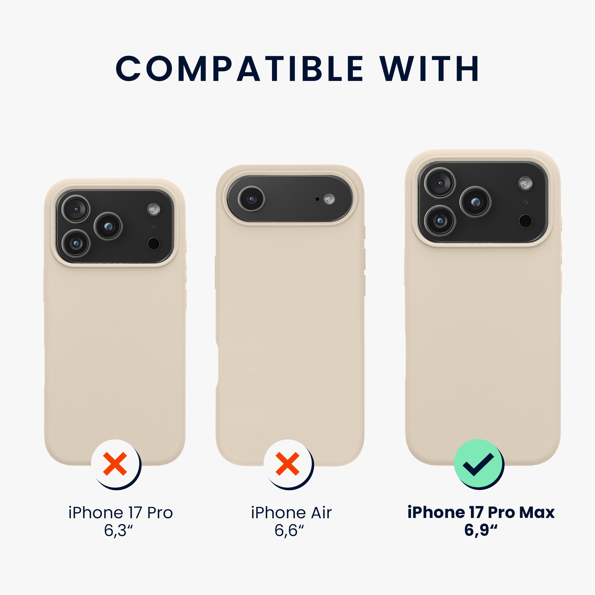 Silikonový kryt Kwmobile pro iPhone 17 Pro Max - krémová