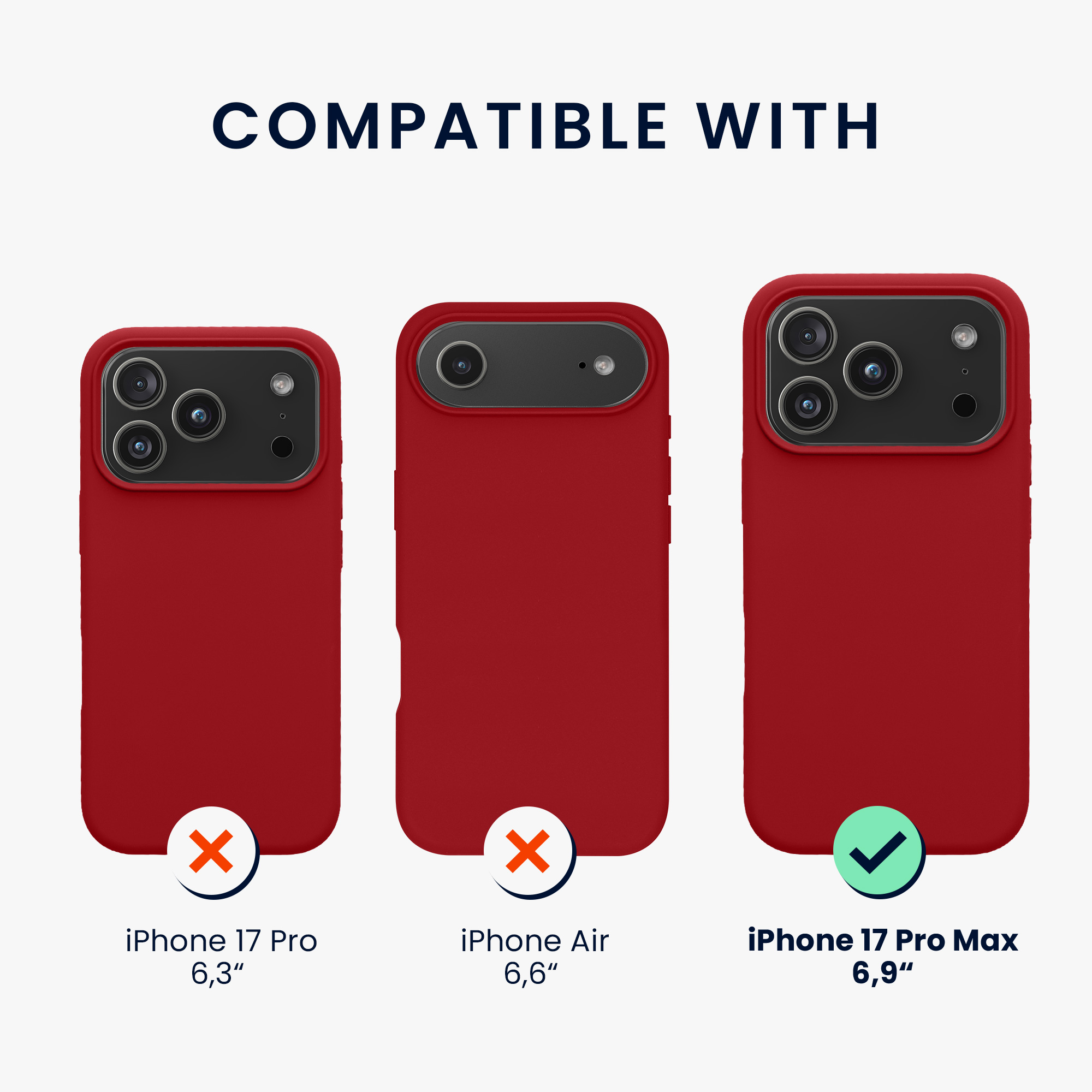 Silikonový kryt Kwmobile pro iPhone 17 Pro Max - rebarborově červená