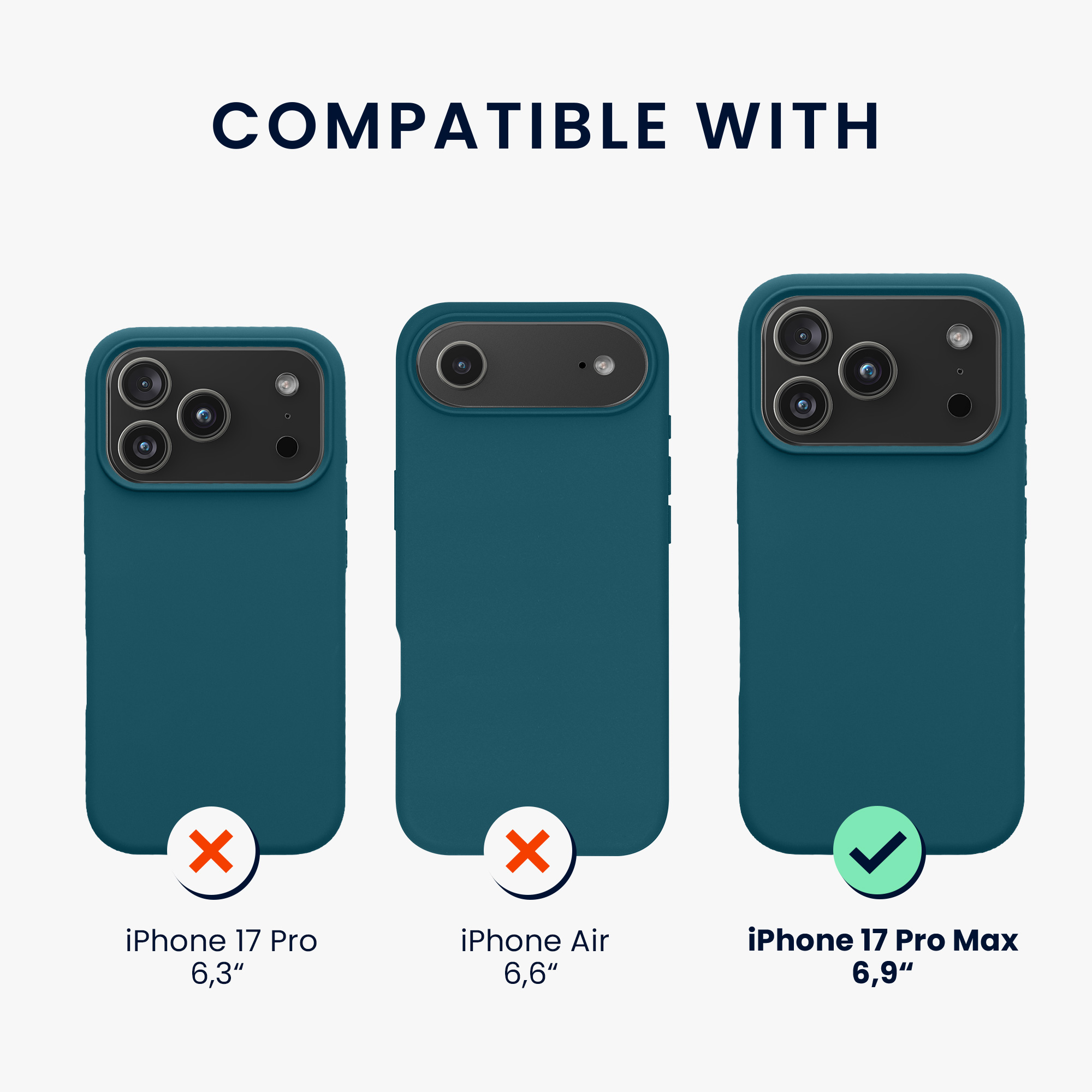 Silikonový kryt Kwmobile pro iPhone 17 Pro Max - petrolejová matná