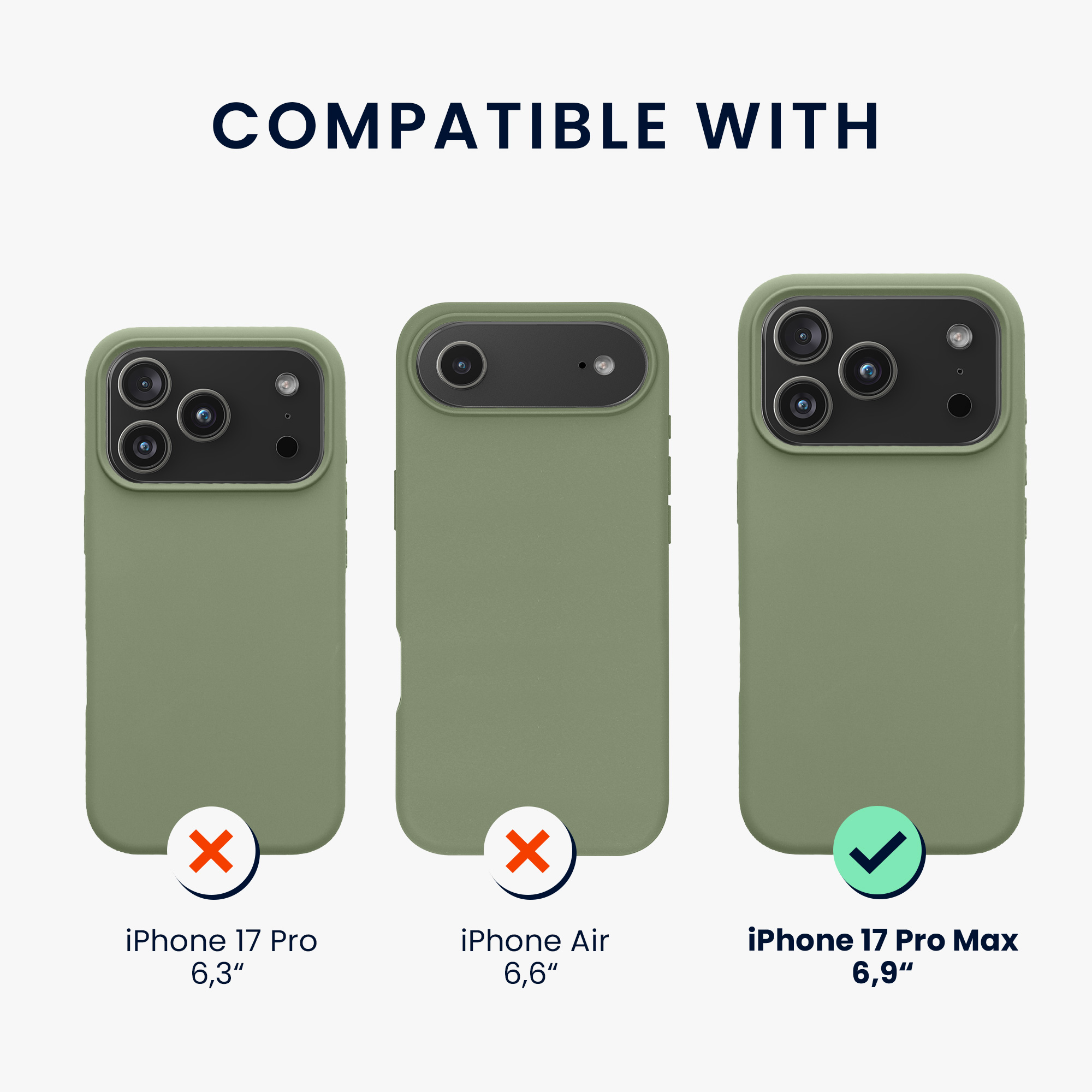 Silikonový kryt Kwmobile pro iPhone 17 Pro Max - šedozelená