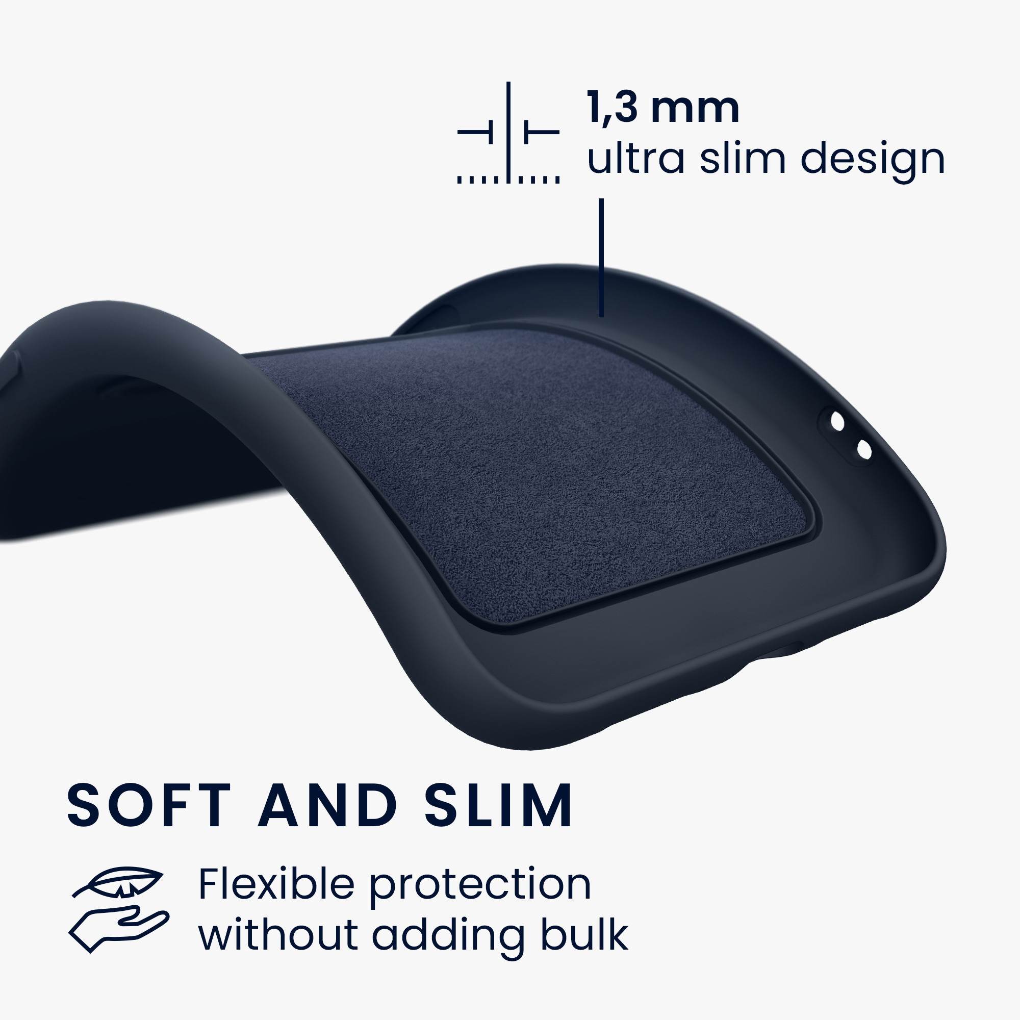 kwmobile měkký ochranný TPU kryt pro Apple iPhone Air, nárazuvzdorný, kompatibilní s bezdrátovým nabíjením, tmavě modrá
