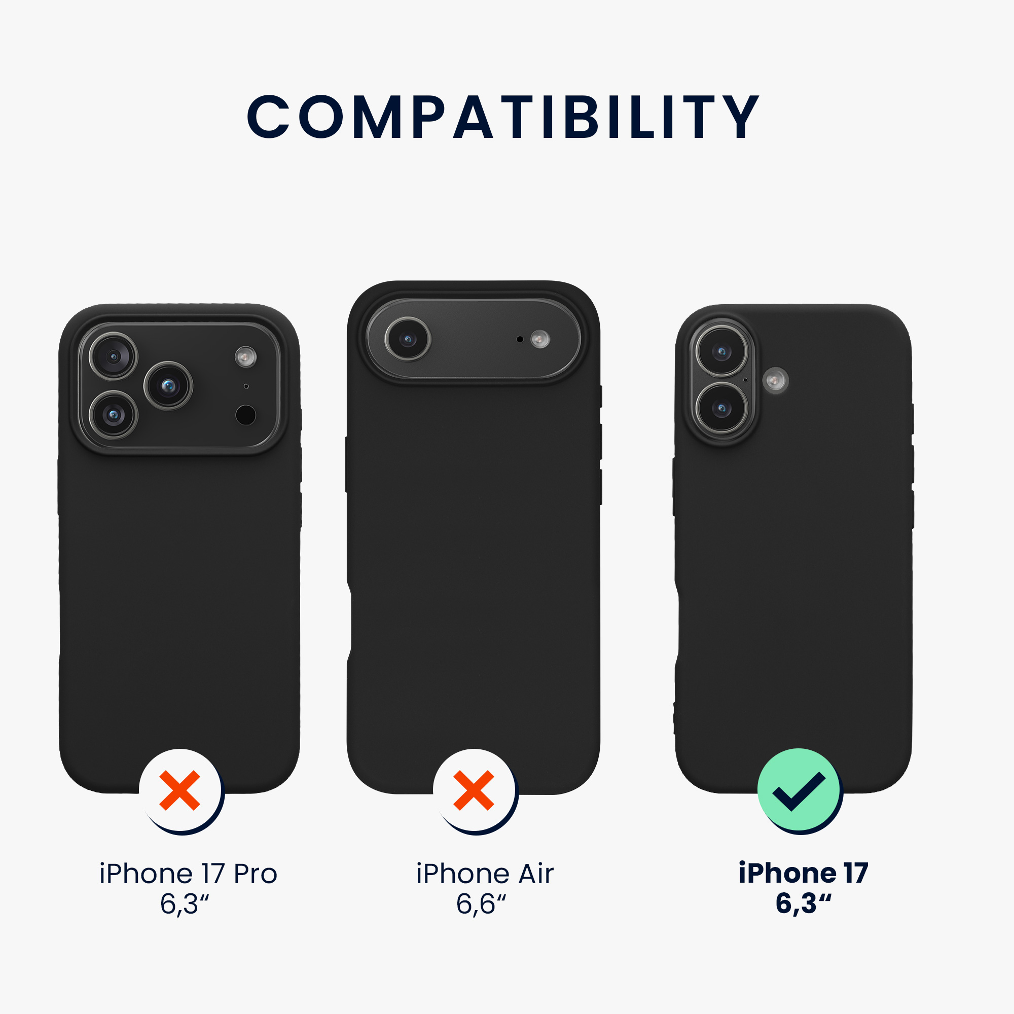 Silikonový kryt Kwmobile pro iPhone 17 - černá matná