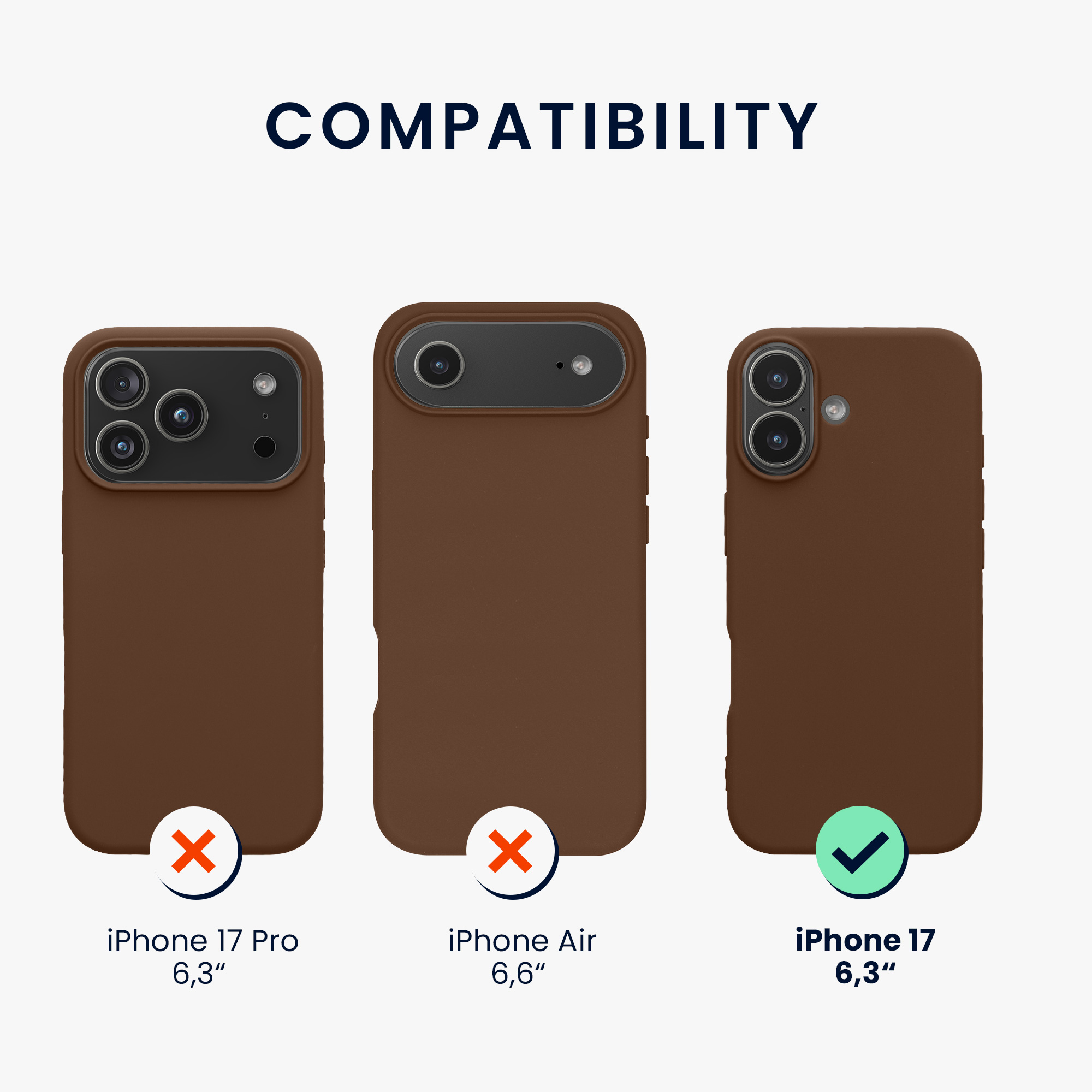 Pouzdro pro iPhone 17 kwmobile tenké silikonové - čokoládová