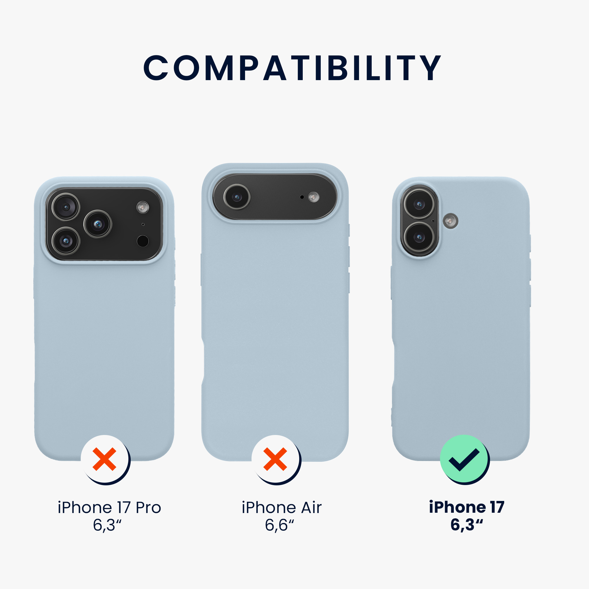 Pouzdro pro iPhone 17 kwmobile tenké silikonové - matná světle modrá
