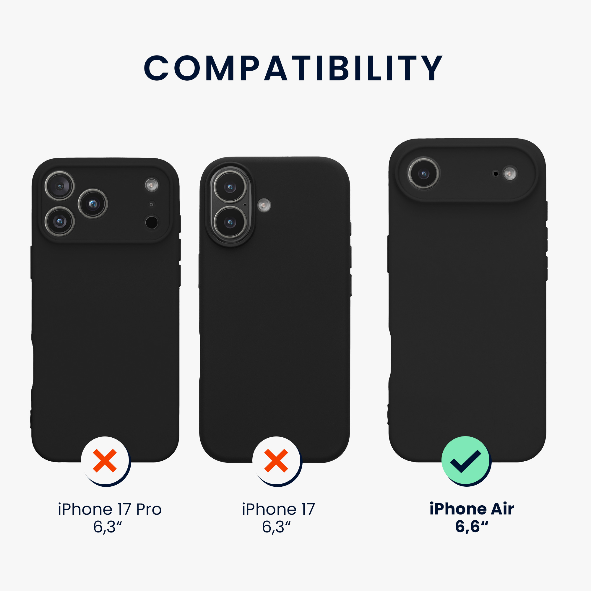kwmobile měkký ochranný TPU kryt pro Apple iPhone Air, nárazuvzdorný, kompatibilní s bezdrátovým nabíjením, matně černá
