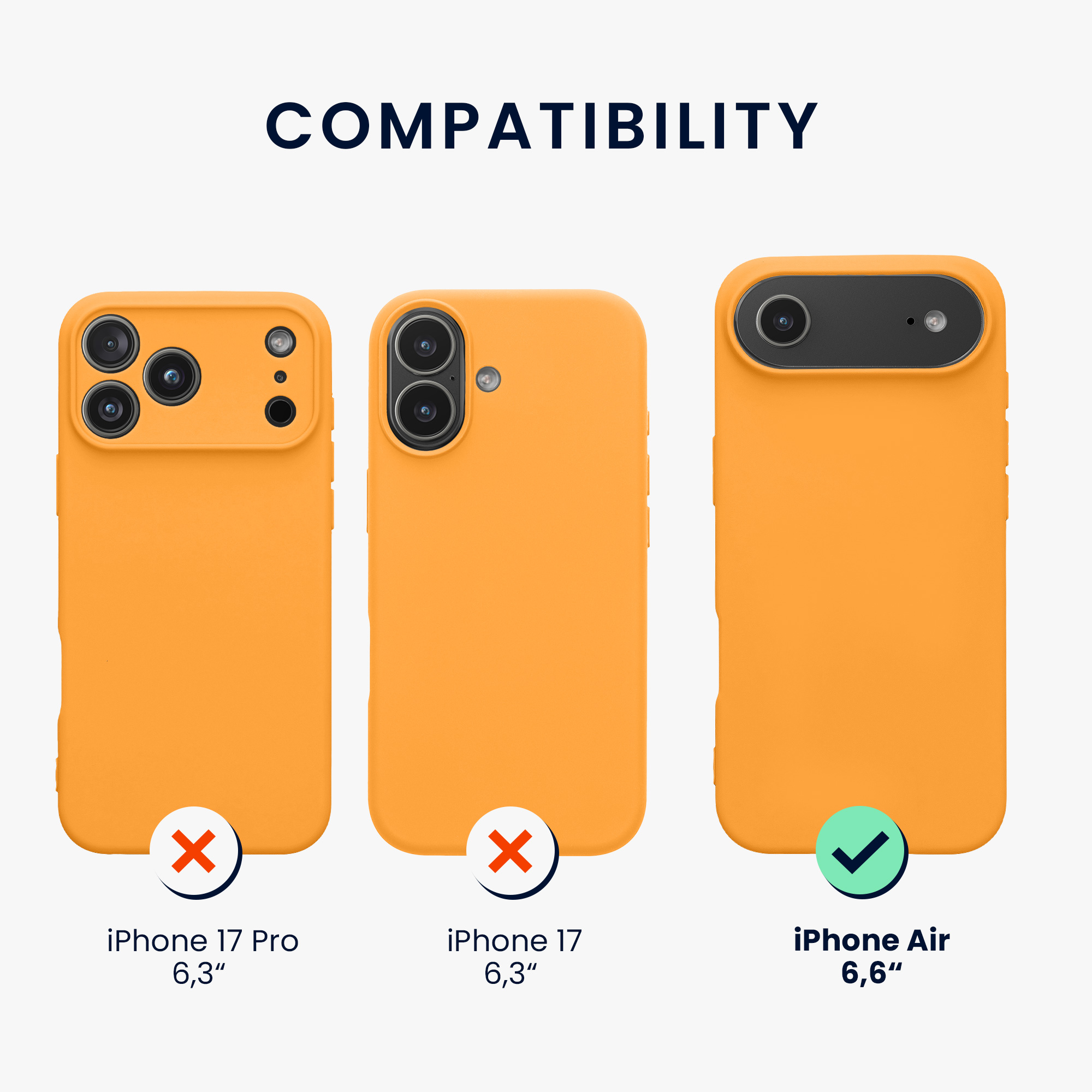 kwmobile měkký ochranný TPU kryt pro Apple iPhone Air, nárazuvzdorný, kompatibilní s bezdrátovým nabíjením, ovocně oranžová