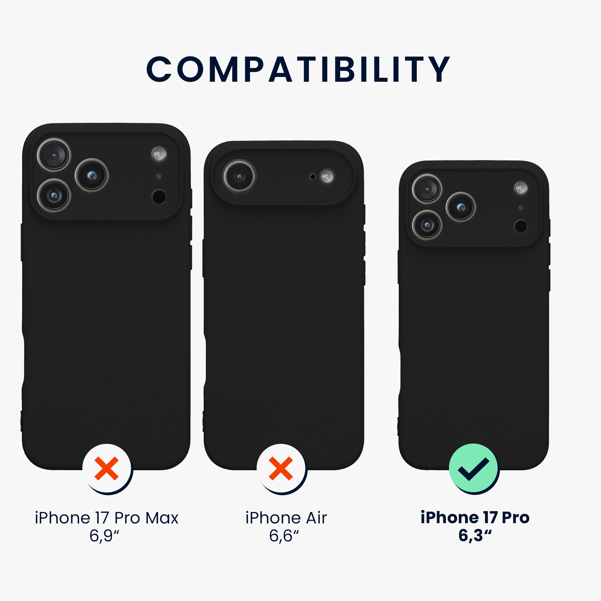 Silikonový kryt Kwmobile pro iPhone 17 Pro - černá matná