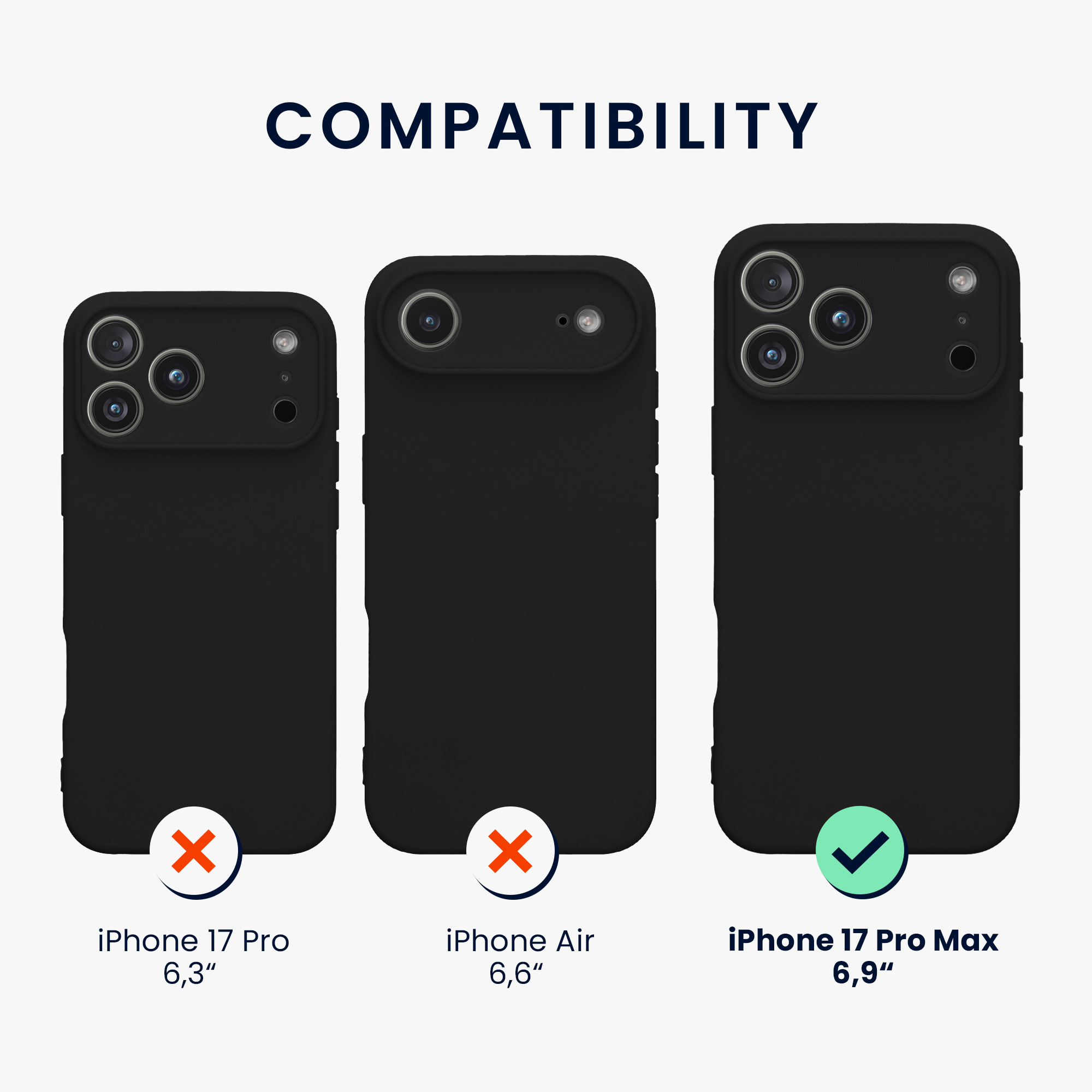 Silikonový kryt Kwmobile pro iPhone 17 Pro Max - černá matná