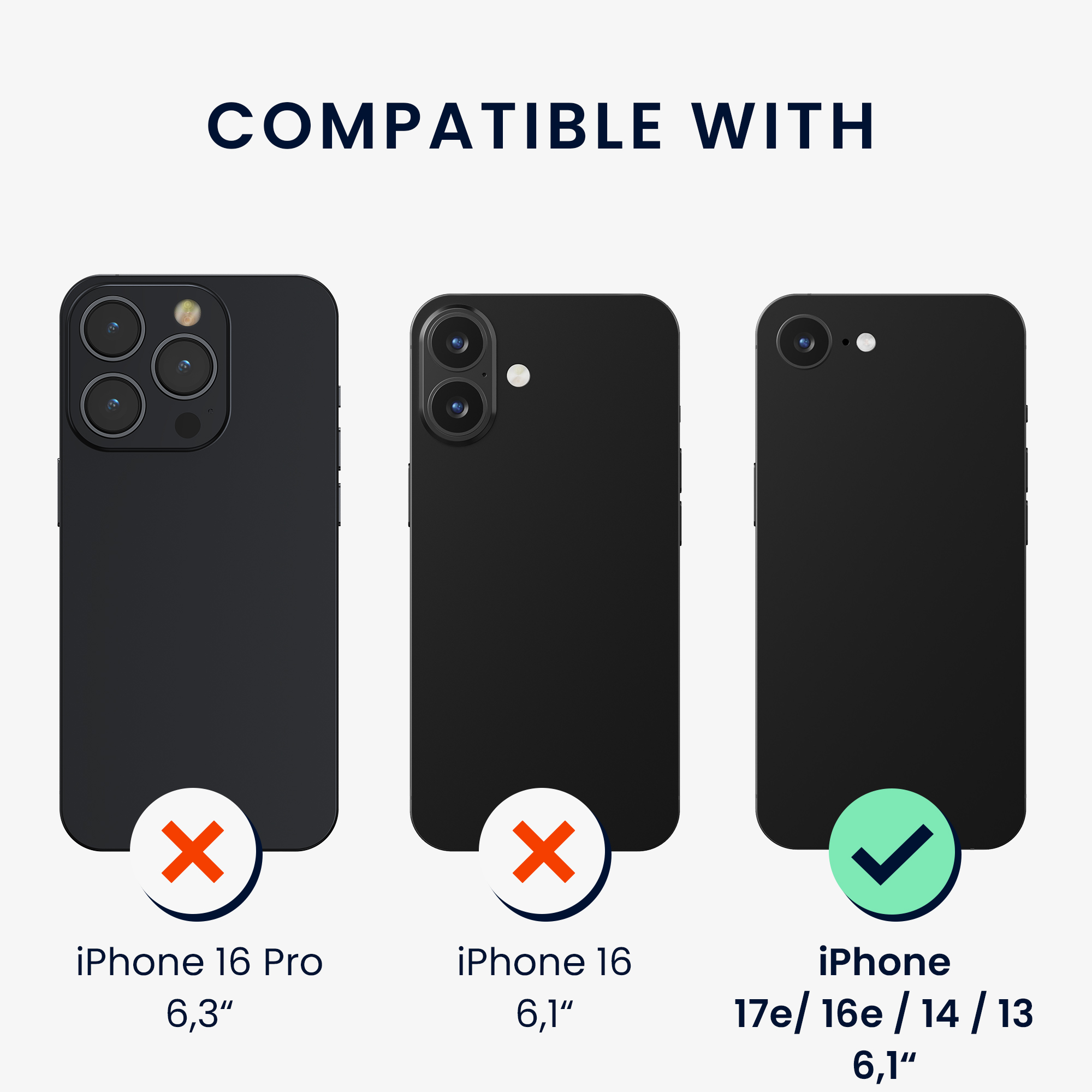 Ochranné sklo kwmobile pro Apple iPhone 17e / iPhone 16e / iPhone 14 / iPhone 13