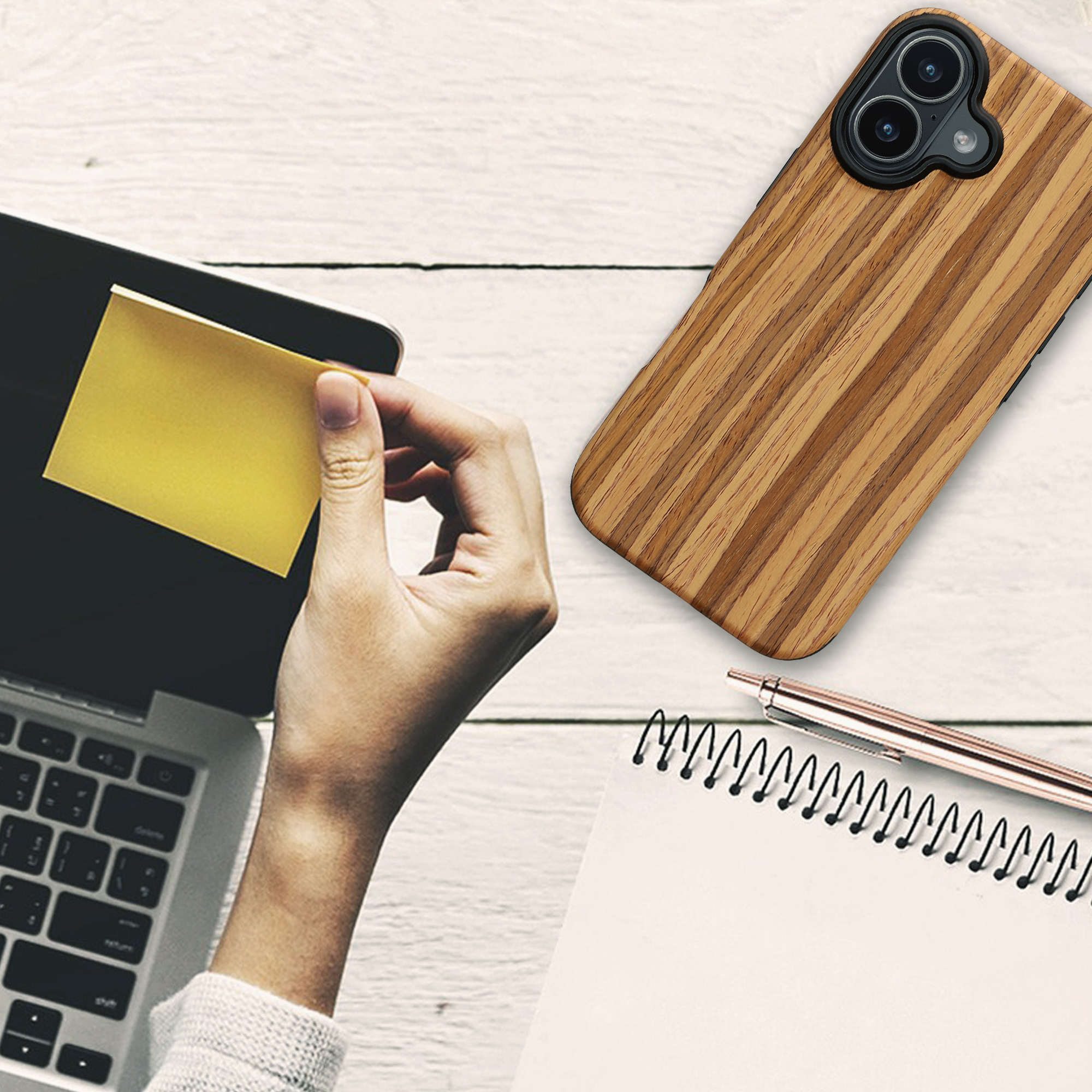 Pouzdro s dřevěným vzhledem pro Apple iPhone 17 kwmobile dřevěné - dřevěný vzor, vintage hnědá