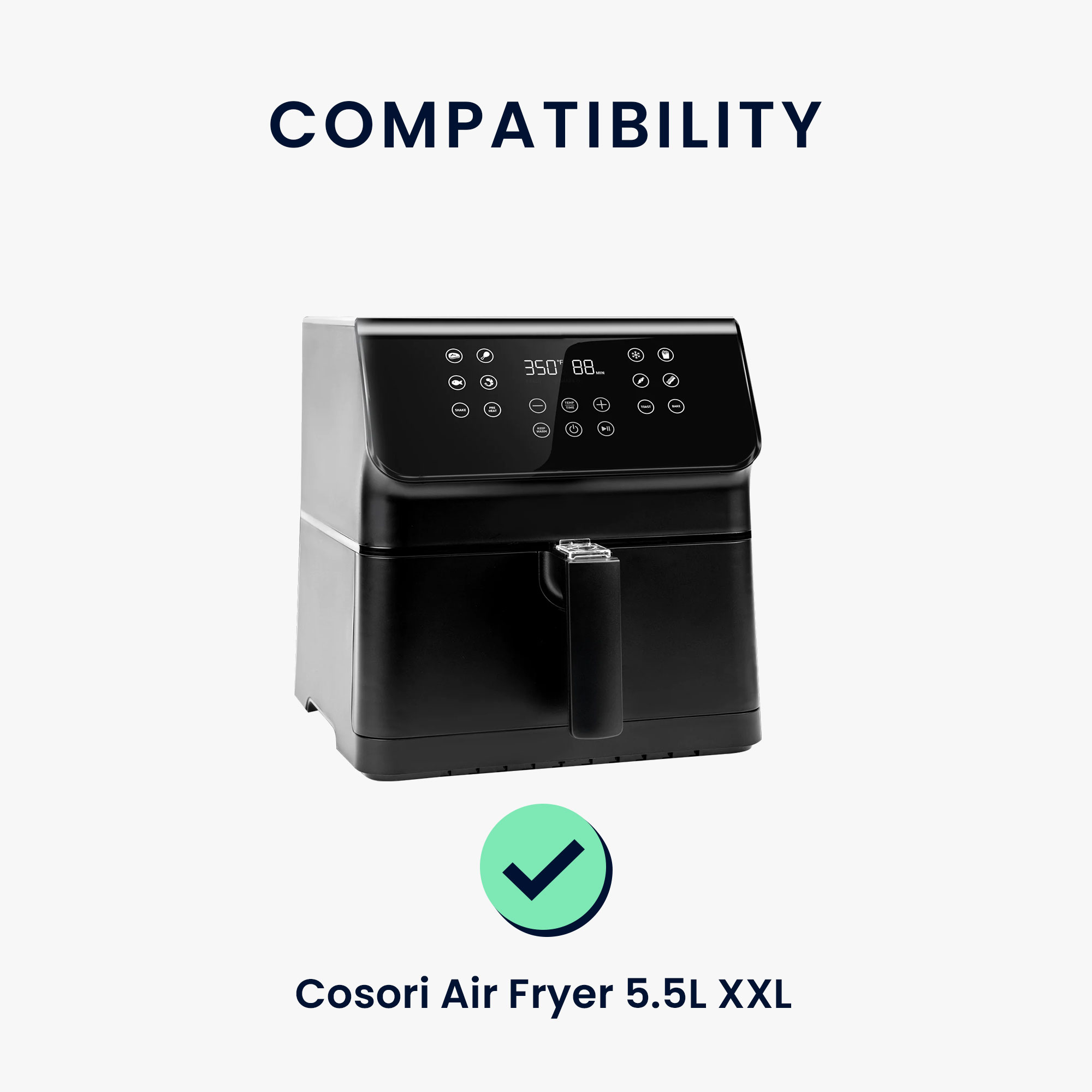 Obal pro Cosori Air Fryer 5.5L XXL kwmobile - světle šedá