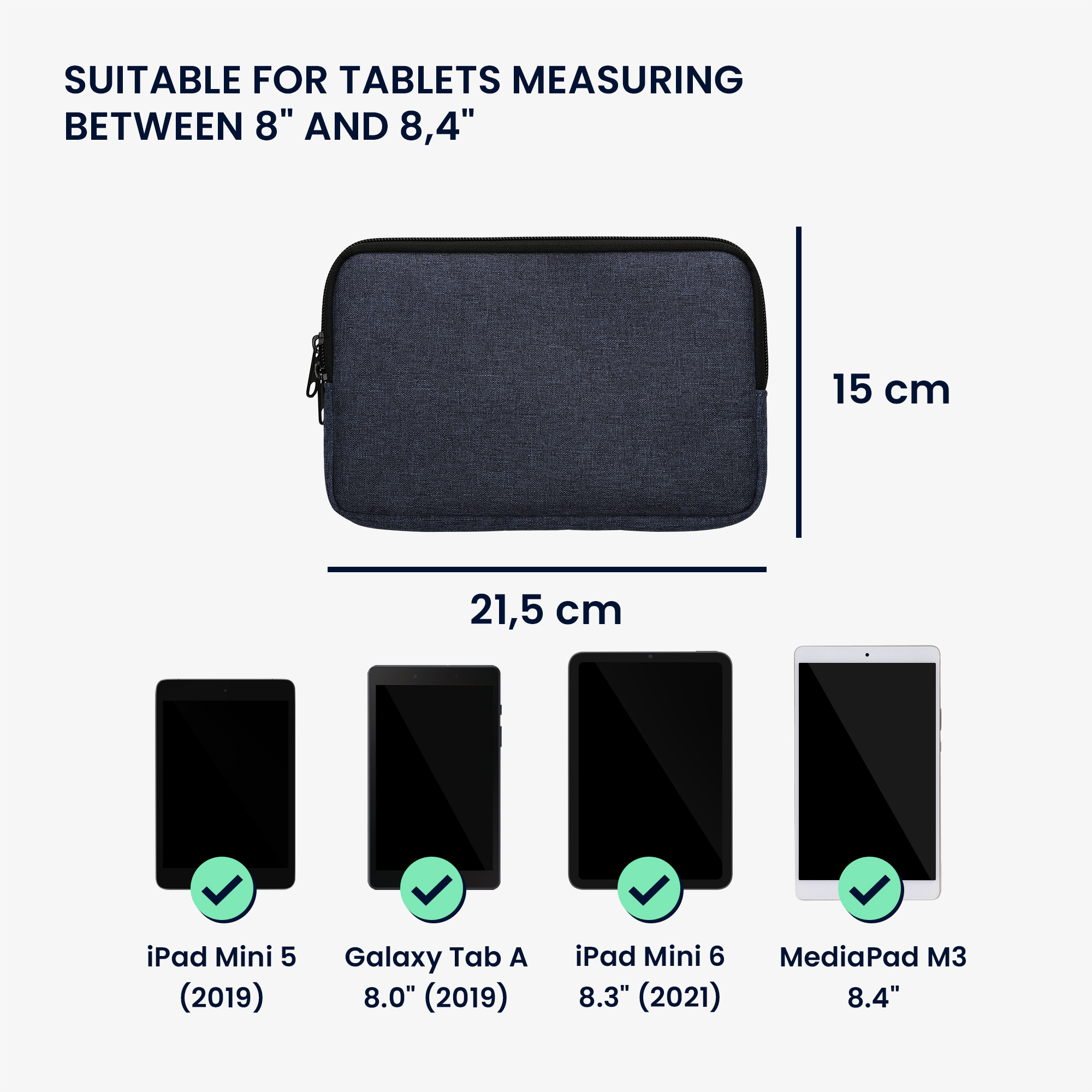 Látkové pouzdro tablet kwmobile universální tmavě modrá