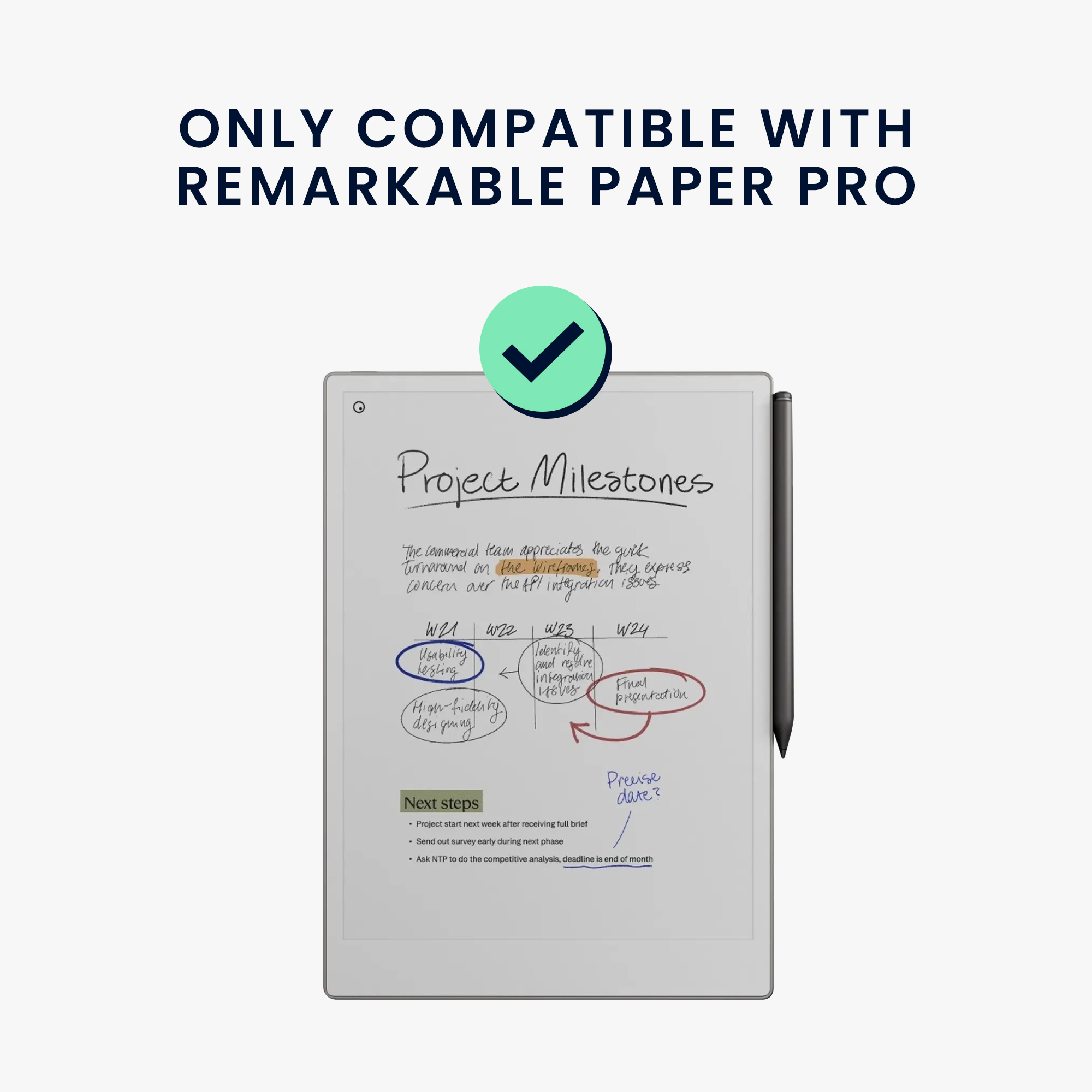 Pouzdro na tablet pro Remarkable Paper Pro kwmobile z eko kůže - tmavě modrá