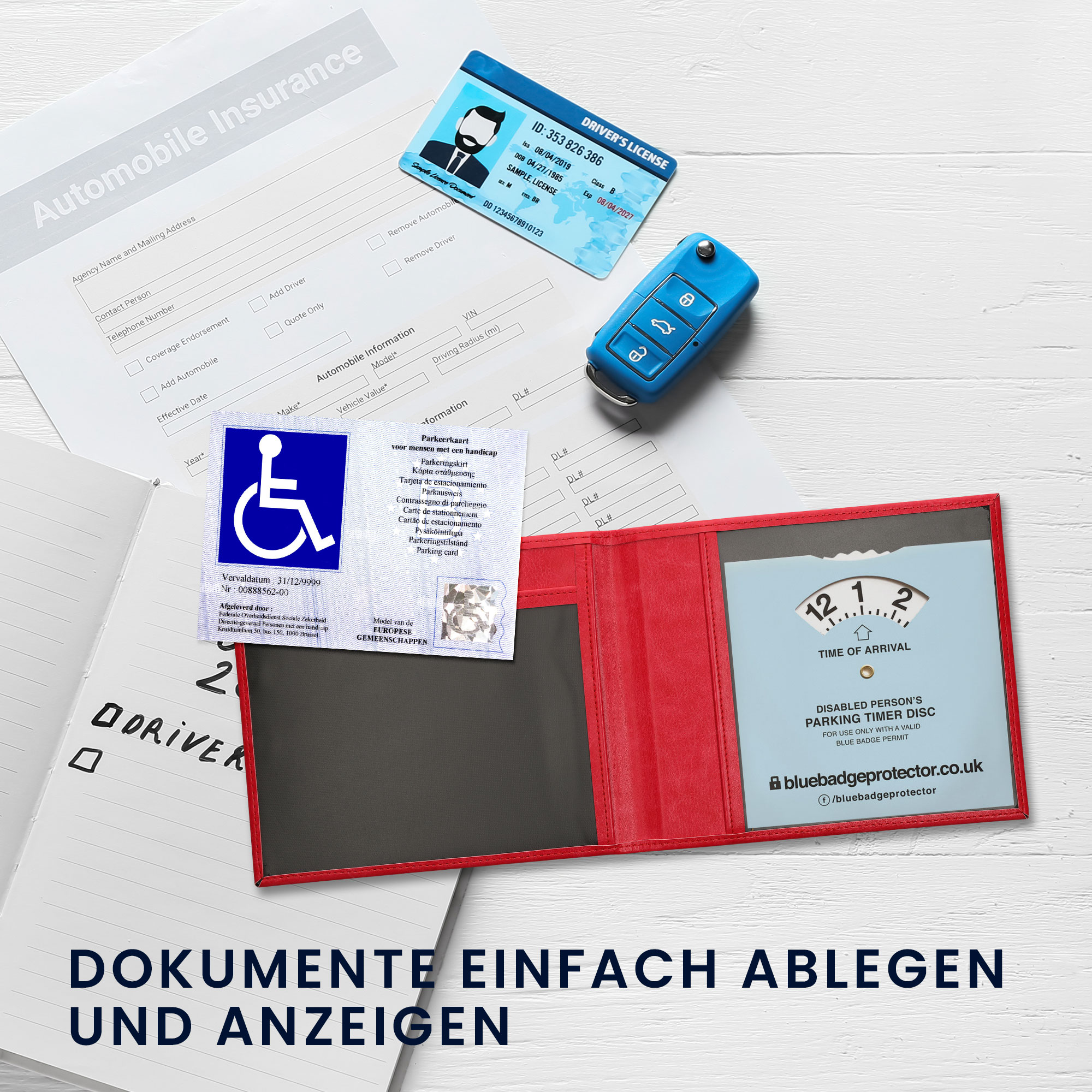 Pouzdro na průkaz Severely Handicapped Pass (German) kwmobile - neonově růžová