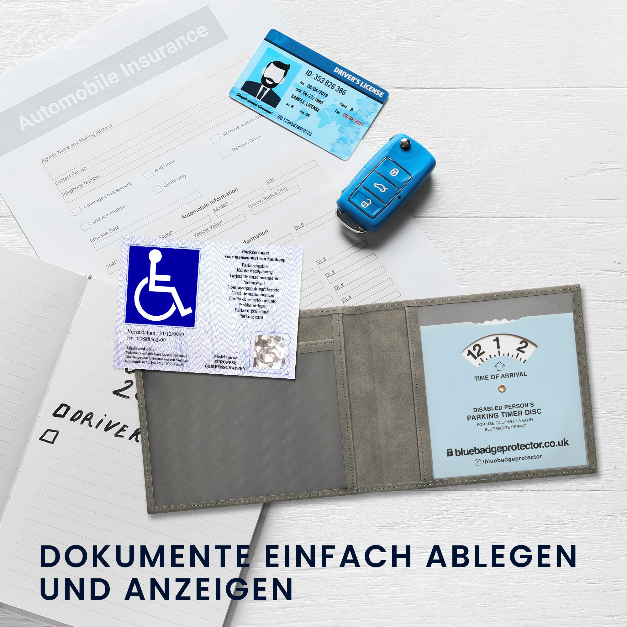 Pouzdro na průkaz Severely Handicapped Pass (German) kwmobile - brushed heart