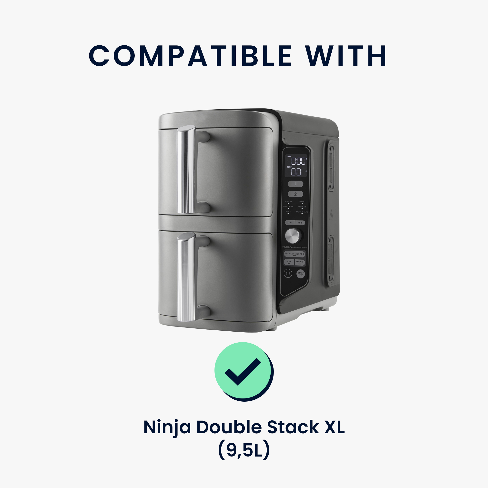 Kwmobile Obal na spotřebič Ninja Double Stack XL (9,5L) bílá / černá