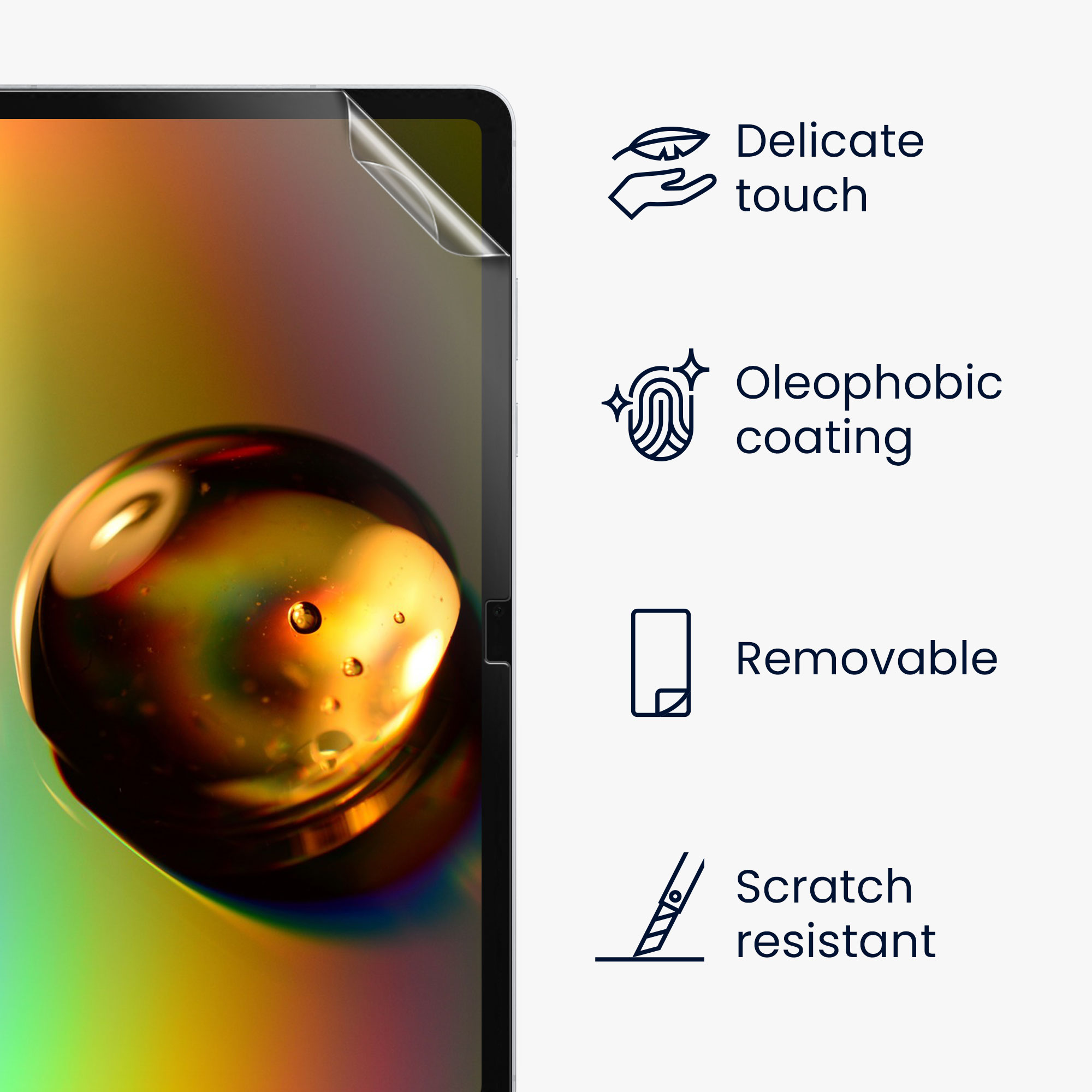 Ochranné fólie na displej pro Samsung Galaxy Tab S11 kwmobile - sada 2 fólií odolných proti otiskům prstů