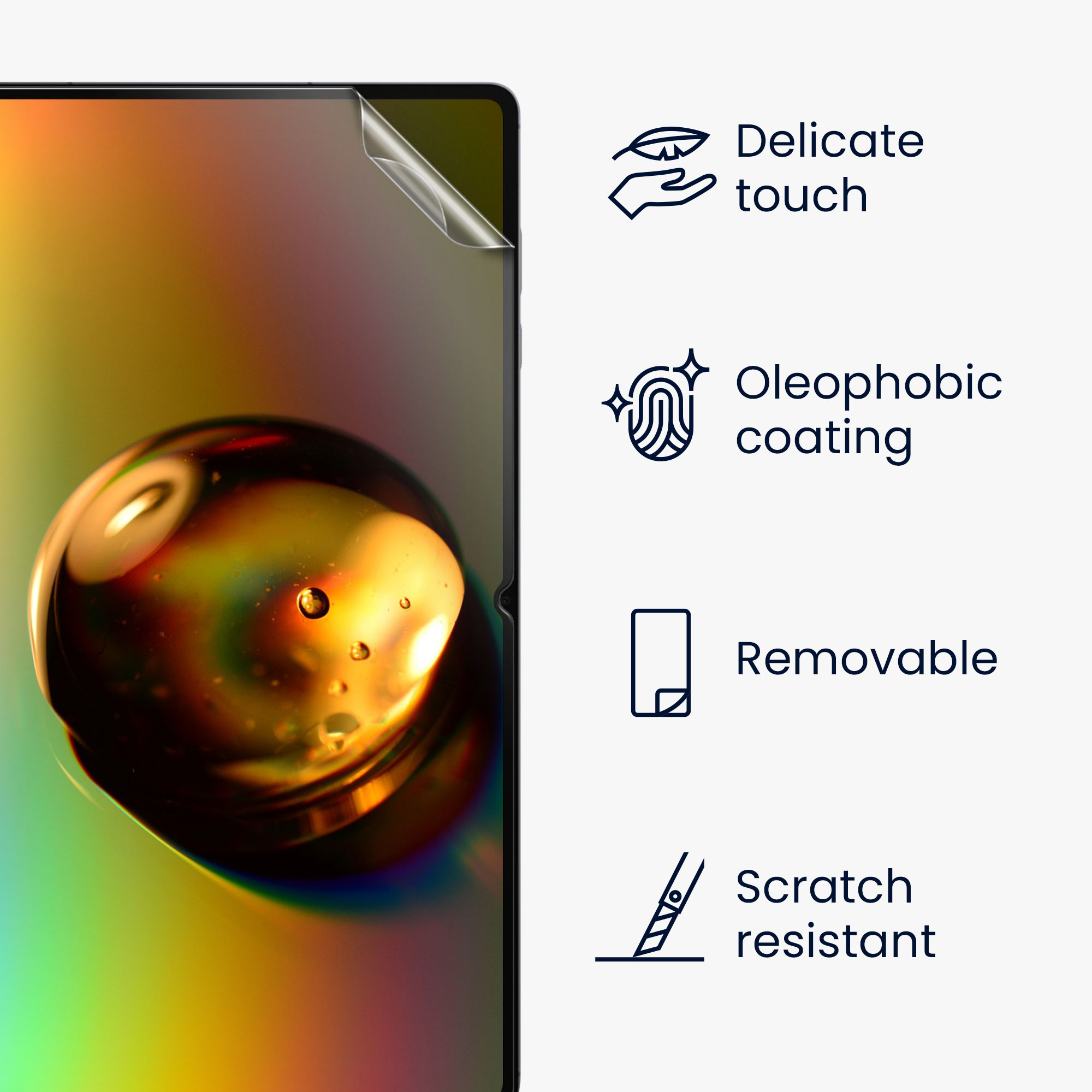 Ochranné fólie na displej pro Samsung Galaxy Tab S11 Ultra kwmobile - sada 2 fólií odolných proti otiskům prstů