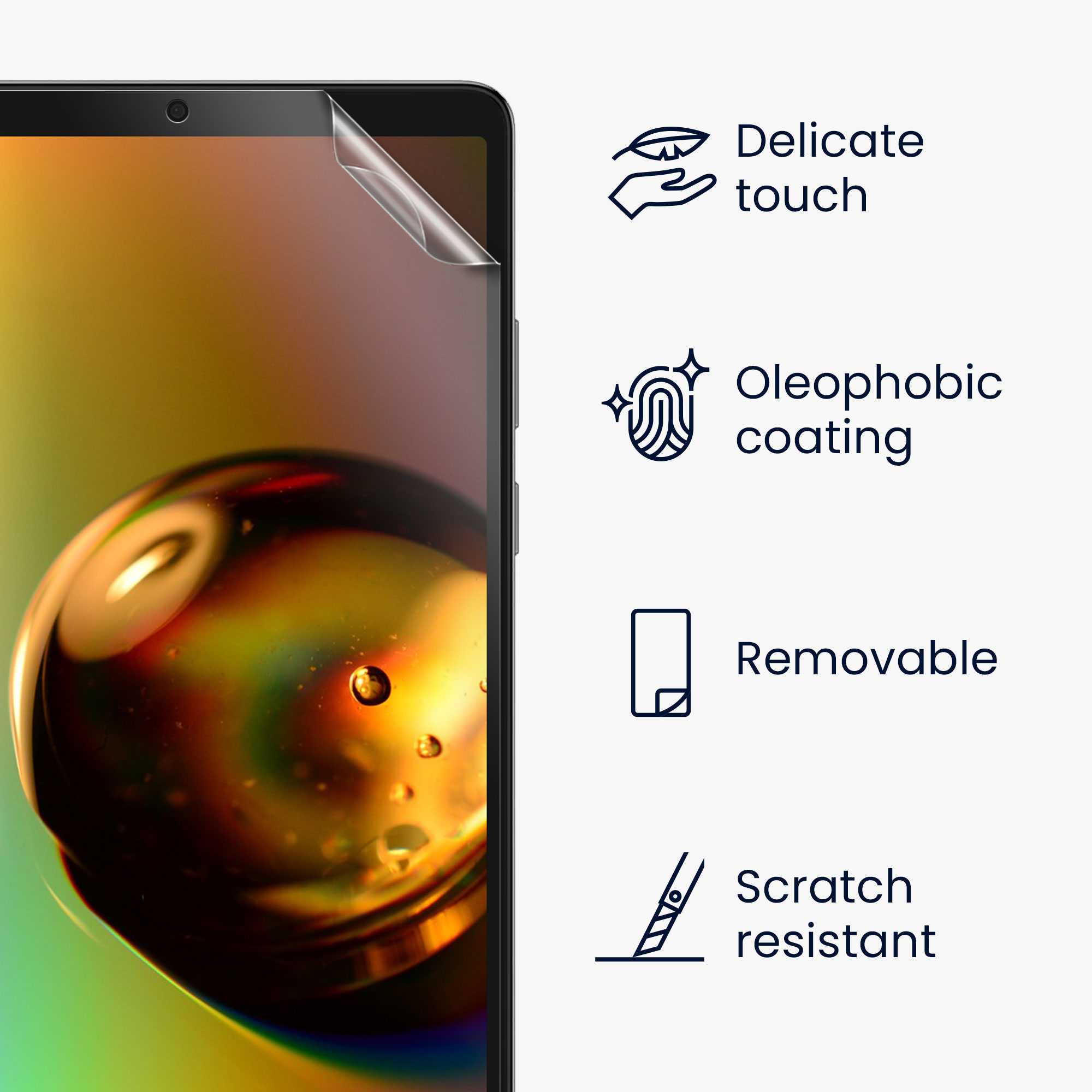 Ochranné fólie na displej pro Samsung Galaxy Tab A11 kwmobile - sada 2 fólií odolných proti otiskům prstů
