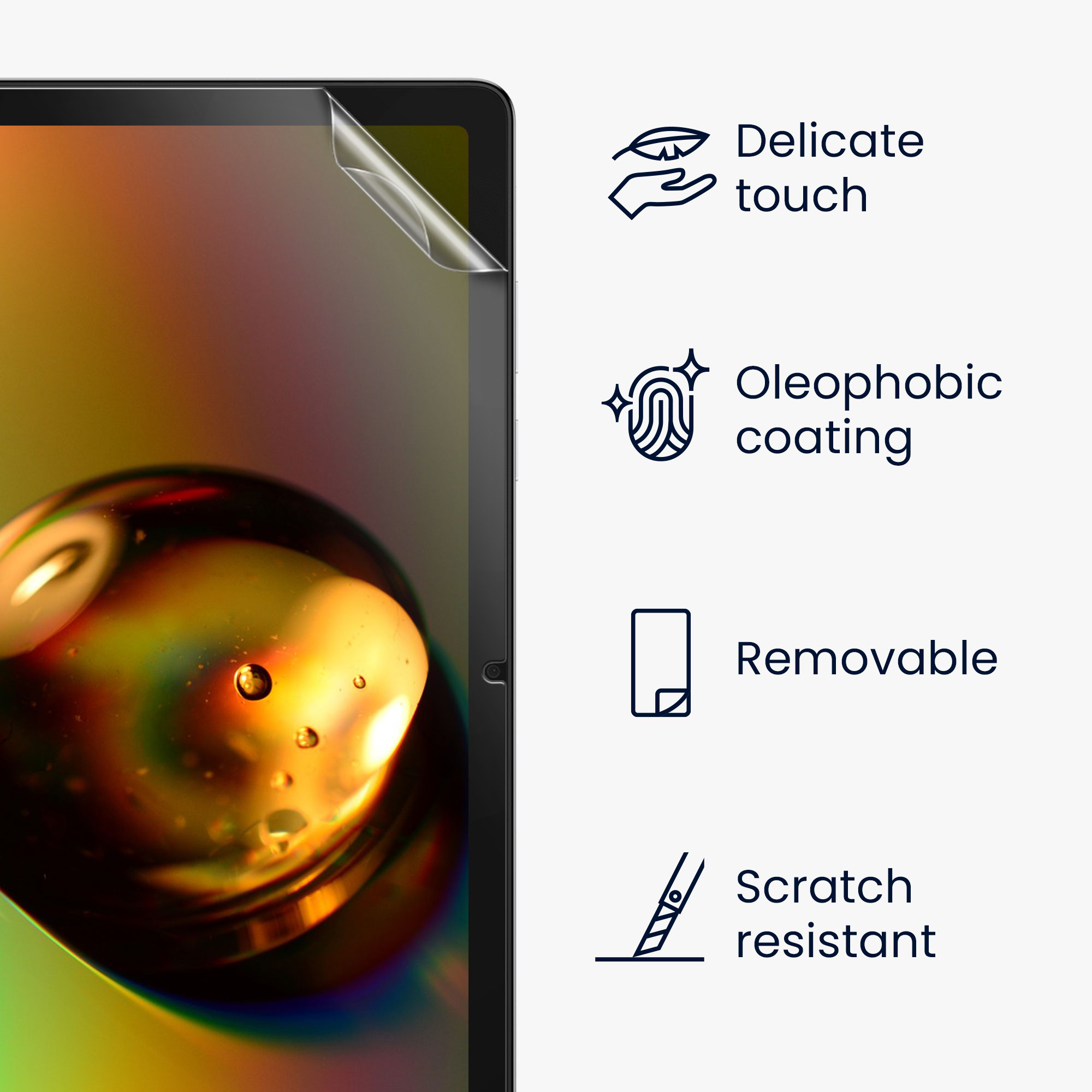 Ochranné fólie na displej pro Samsung Galaxy Tab A11+ / Plus kwmobile - sada 2 fólií odolných proti otiskům prstů