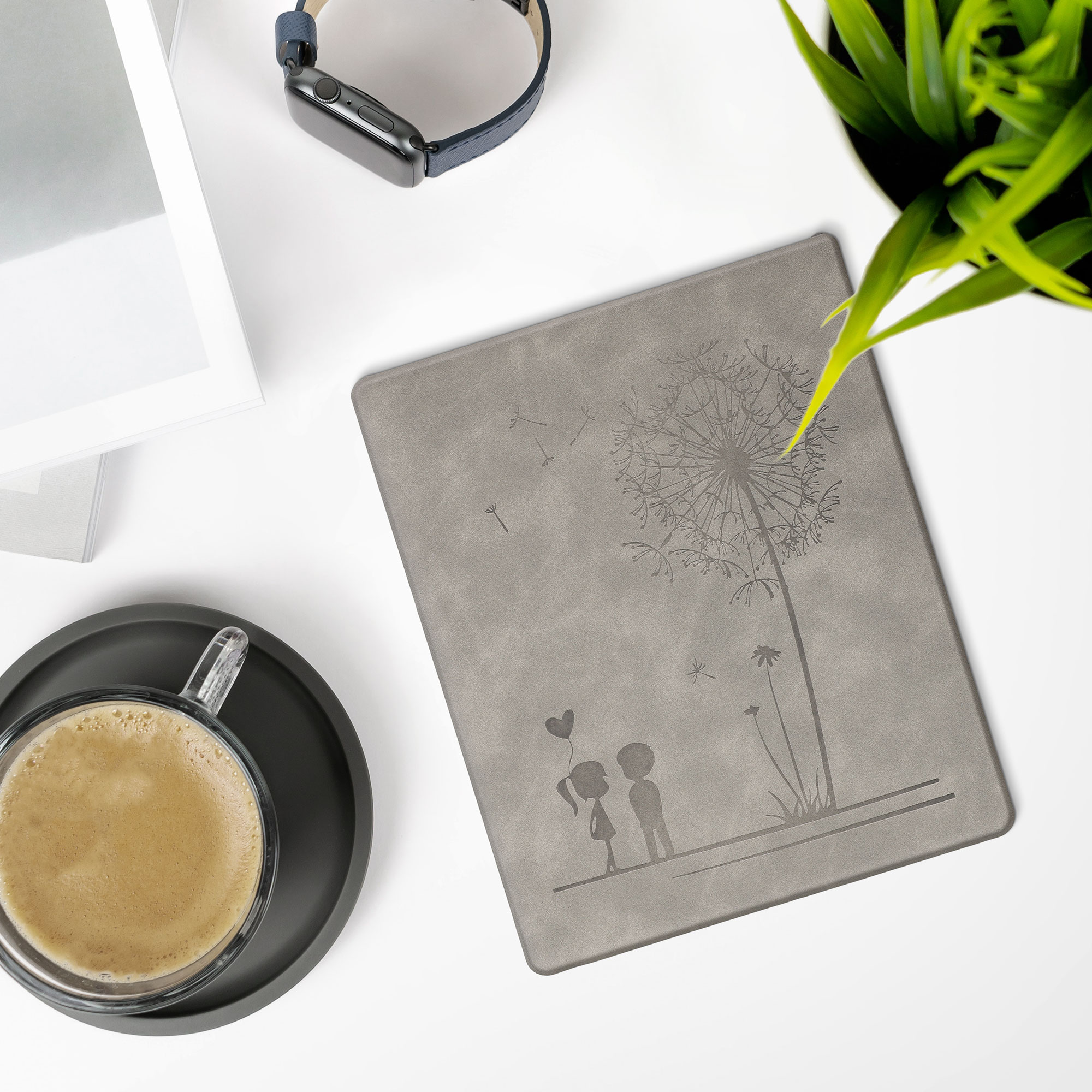 Obal pro Amazon Kindle Scribe 11" (2025) kwmobile - motiv pampeliška s šedá
