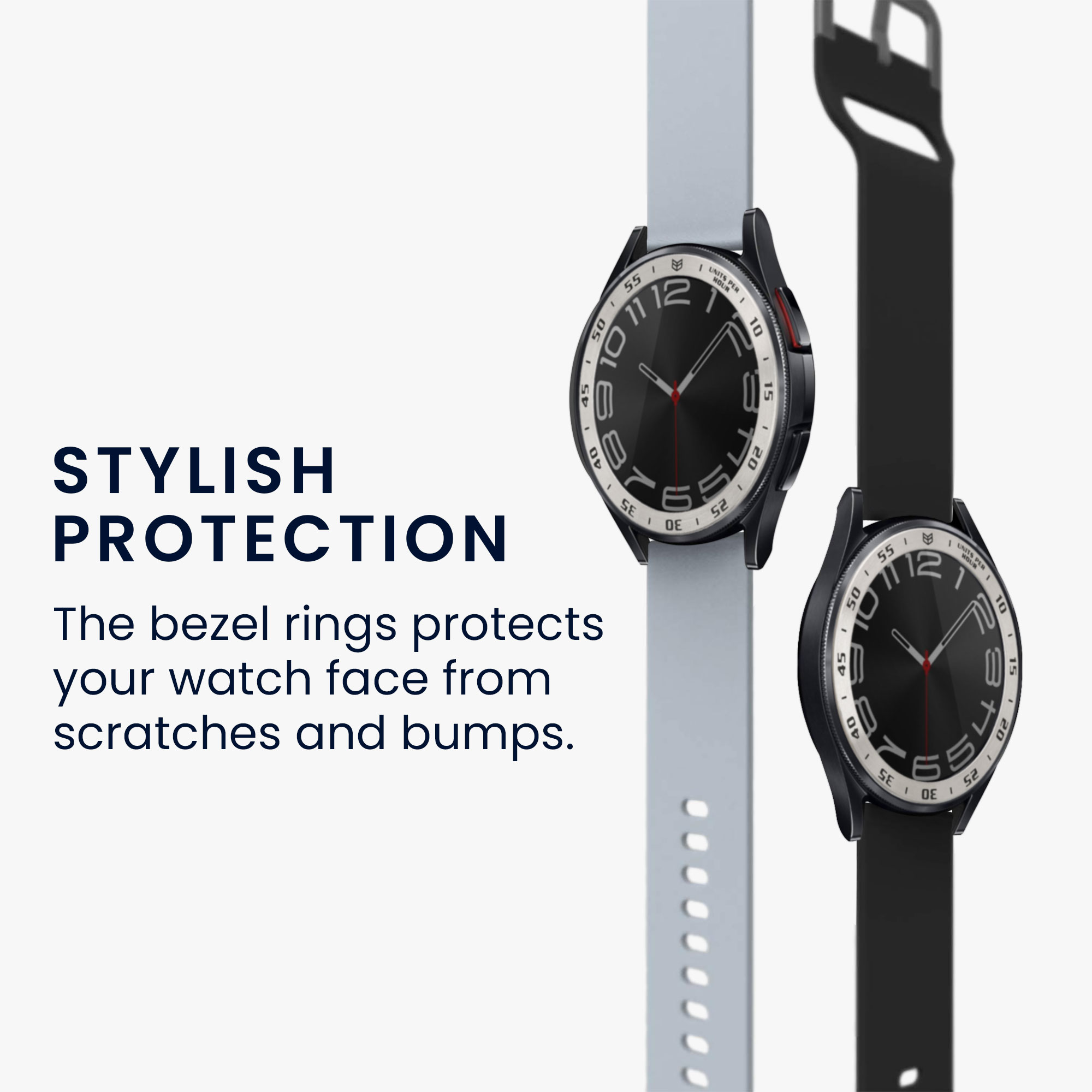 Ochranný rámeček na hodinky Galaxy Watch 6 Classic 43mm kwmobile stříbrný/černý