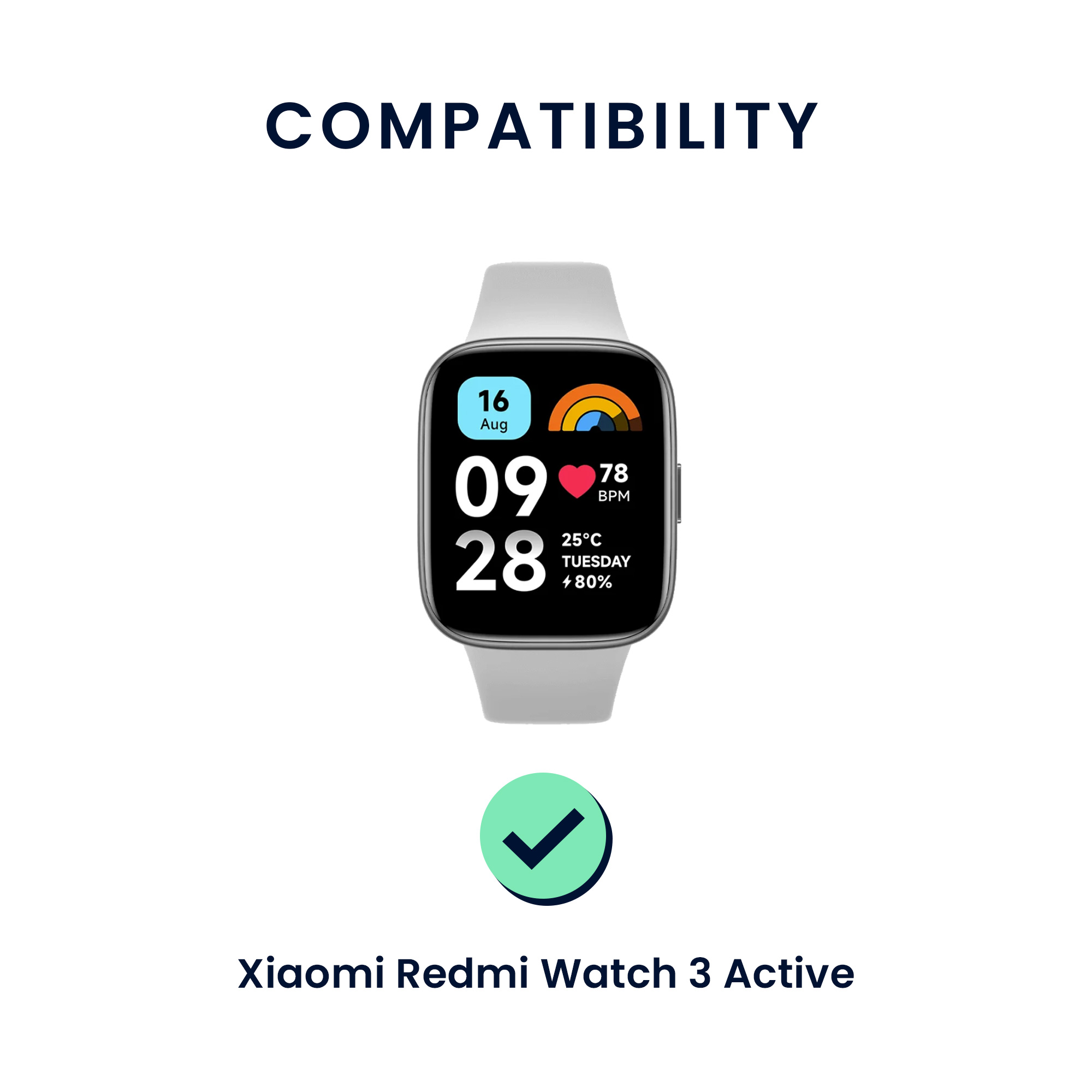 kwmobile řemínek k hodinkám Redmi Watch 3 Active - černá / zelená