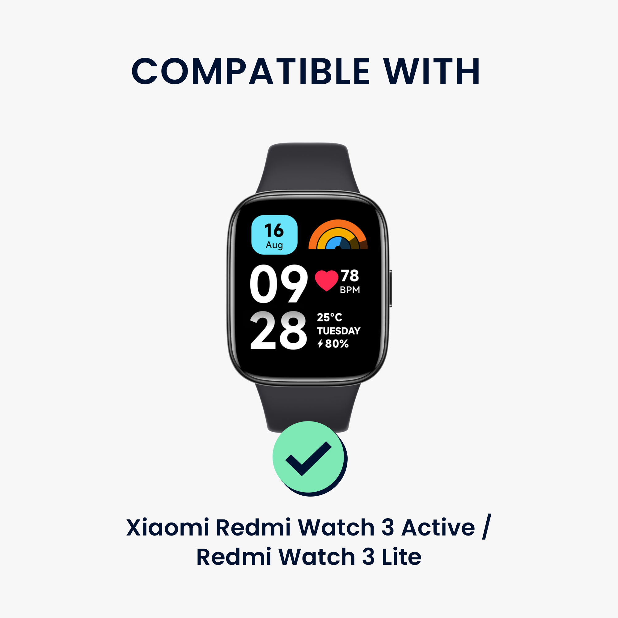 kwmobile řemínek k hodinkám Redmi Watch 3 Active / Redmi Watch 3 Lite - pudrově růžová