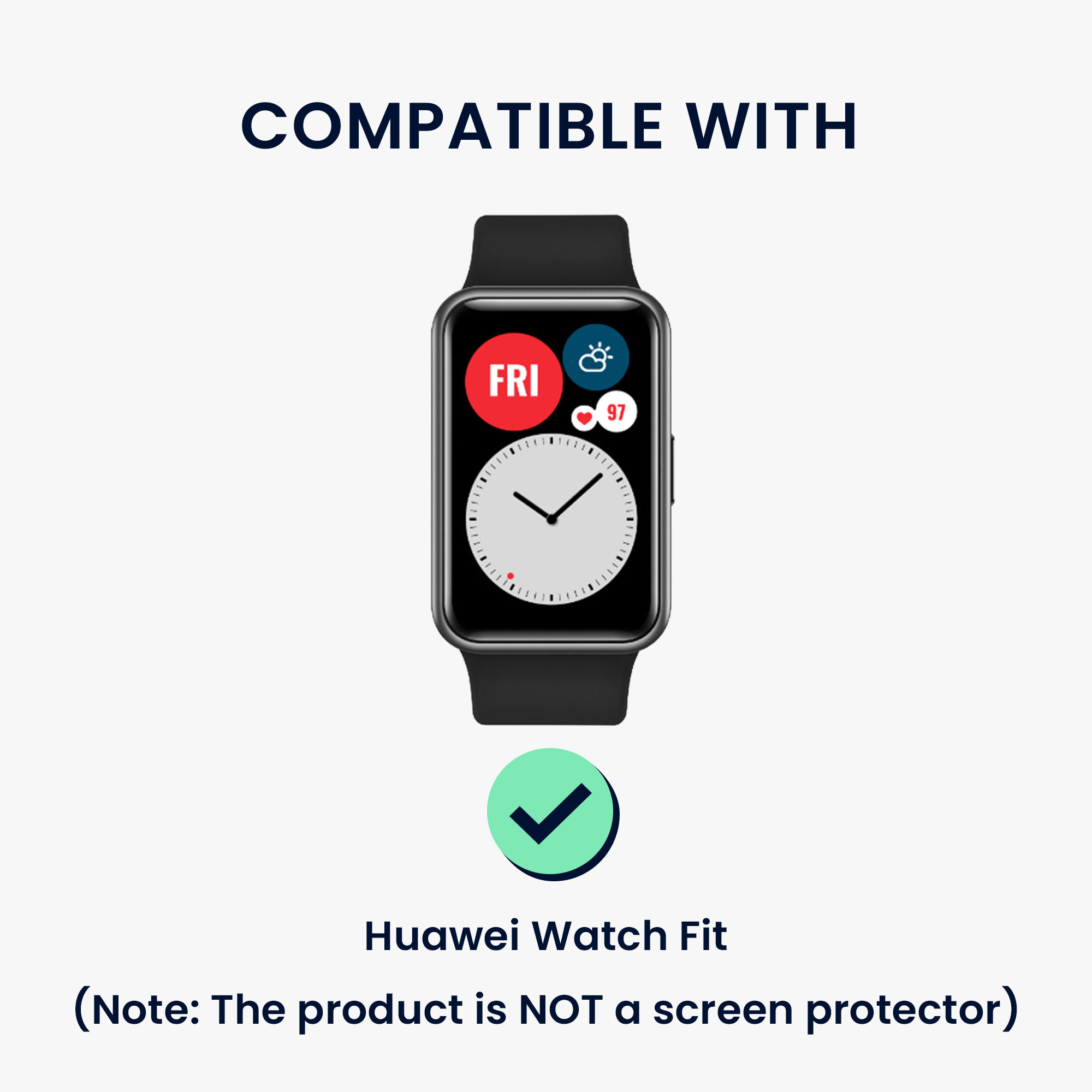 Glitter rámeček hodinky Huawei Watch Fit třpytivý sada 2 ks průhledná/černá kwmobile
