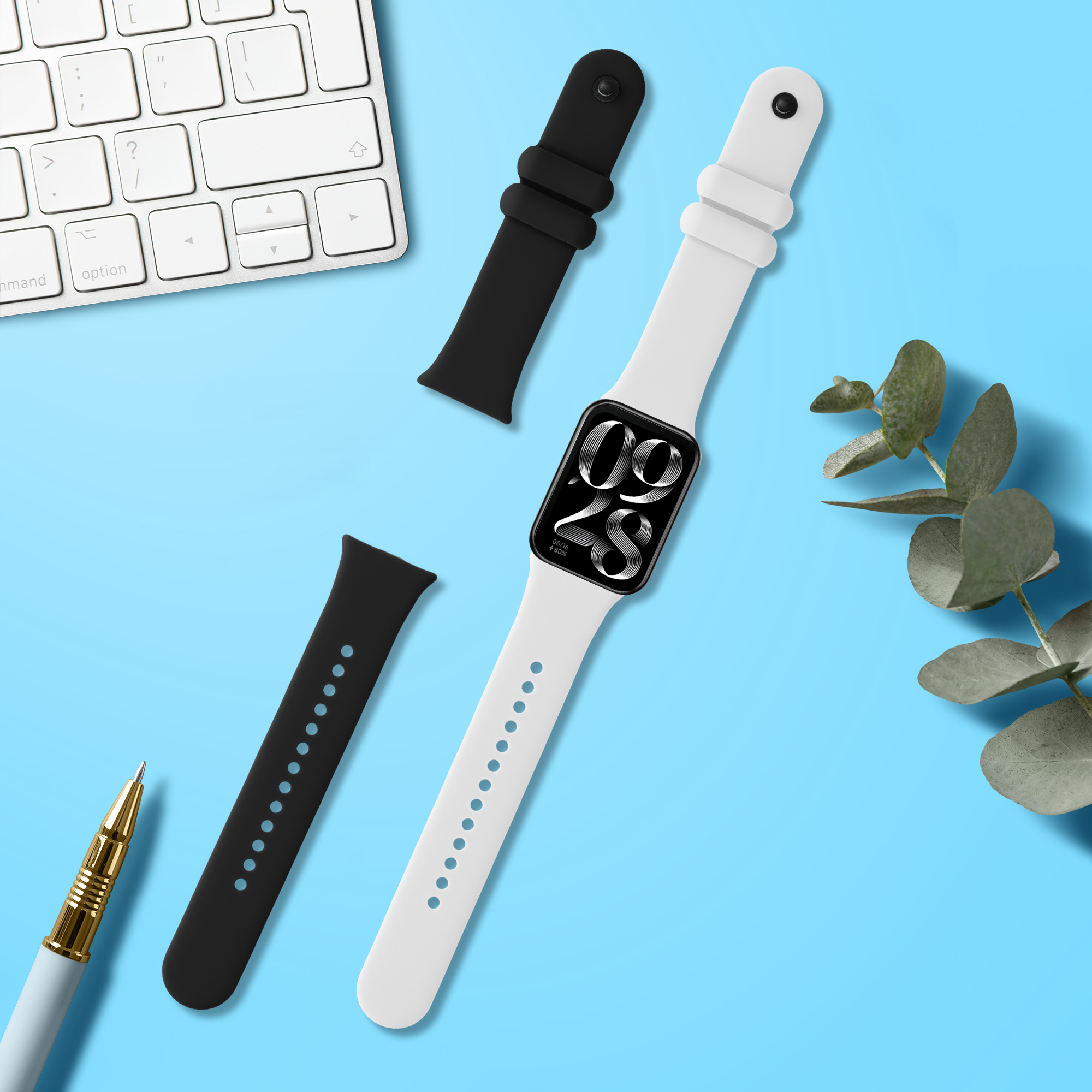 2x Řemínek Xiaomi Smart Band 8 Pro / Band 9 Pro / Redmi Watch 5 / Redmi Watch 4 kwmobile - černá / bílá