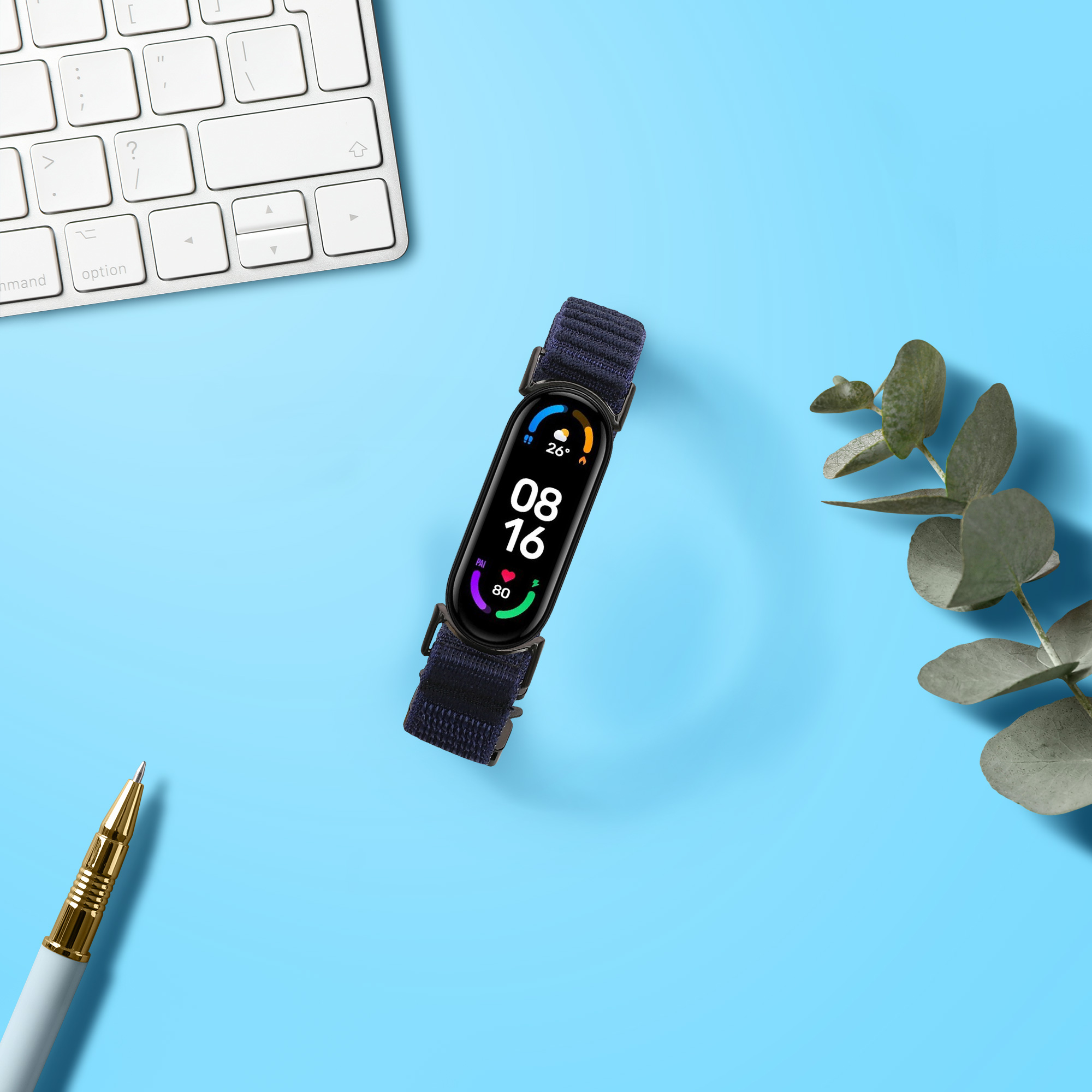 Nylonový pásek pro Xiaomi Mi Band 10 / Mi Band 9 / 8 kwmobile nylonové - tmavě modrá