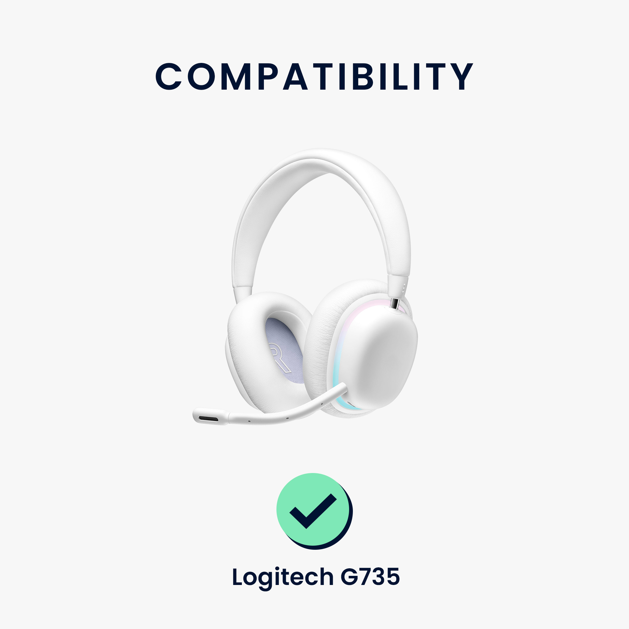 Náhradní náušníky Logitech G735 kwmobile 2 ks bílý