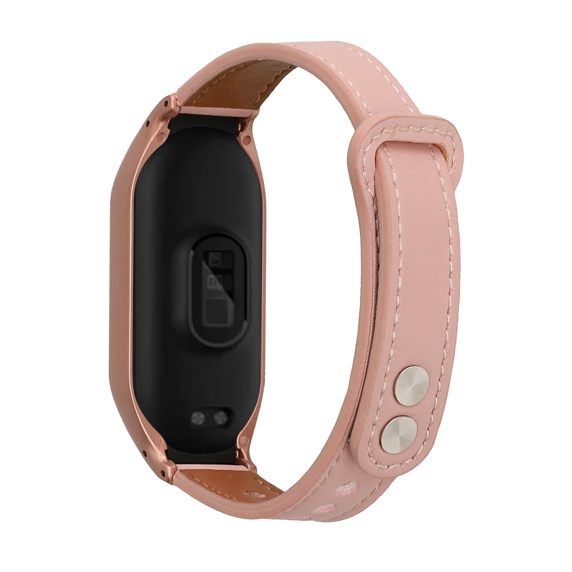 Řemínek Xiaomi Smart Band 10 / Smart Band 9 / 8 Watch kwmobile - pudrově růžová / hnědá