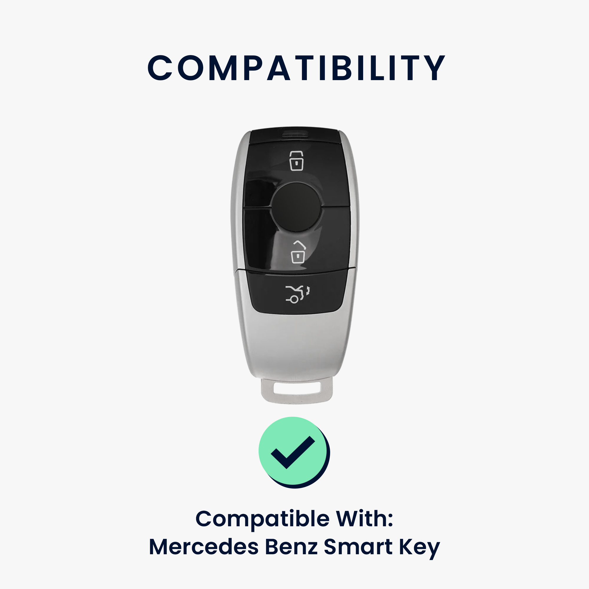 Obal na klíč od auta pro Mercedes-Benz chytrý klíč klíč od auta (only Keyless) kwmobile TPU - matná stříbrná