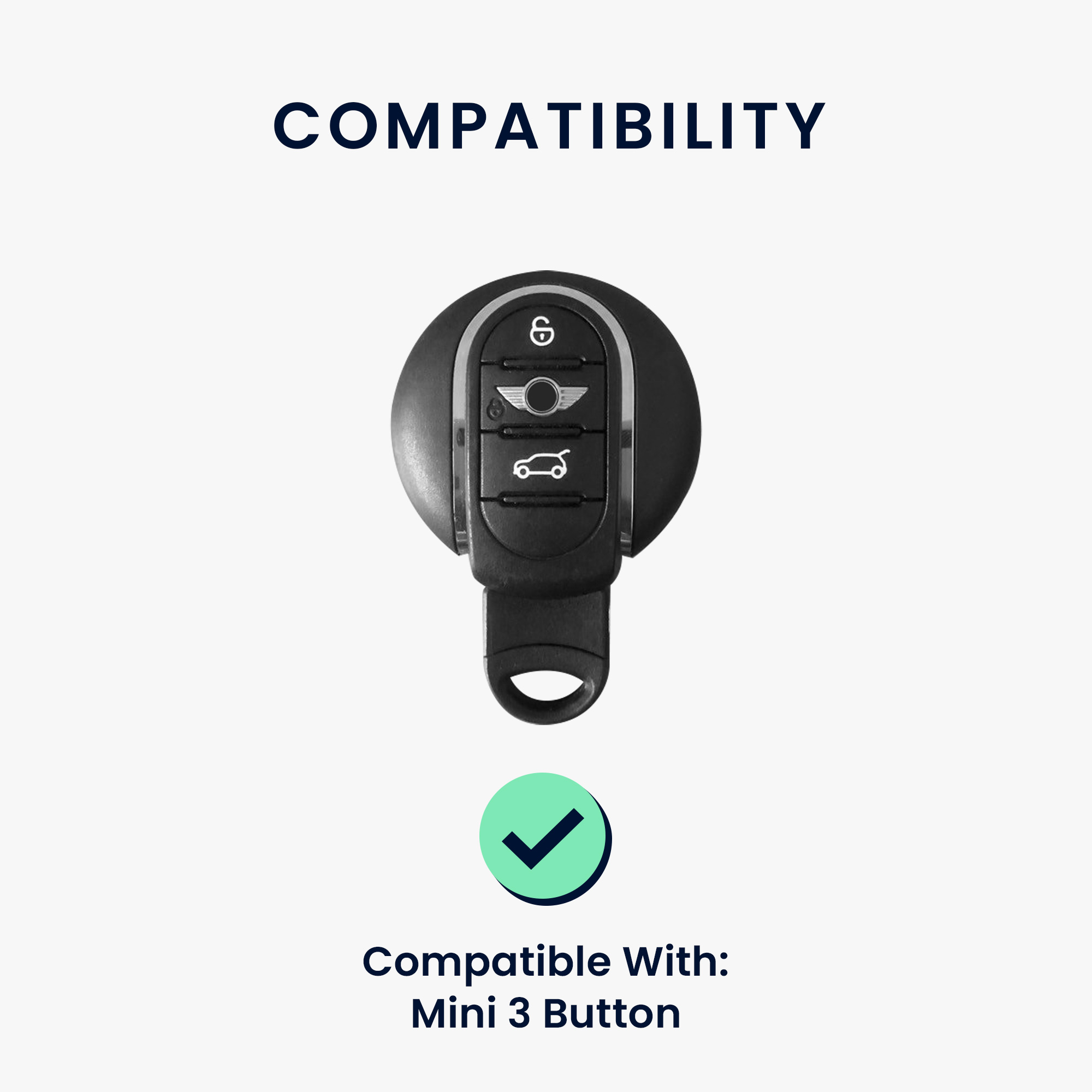 Pouzdro na autoklíč kwmobile pro Mini 3 Button - Matná černá / černá