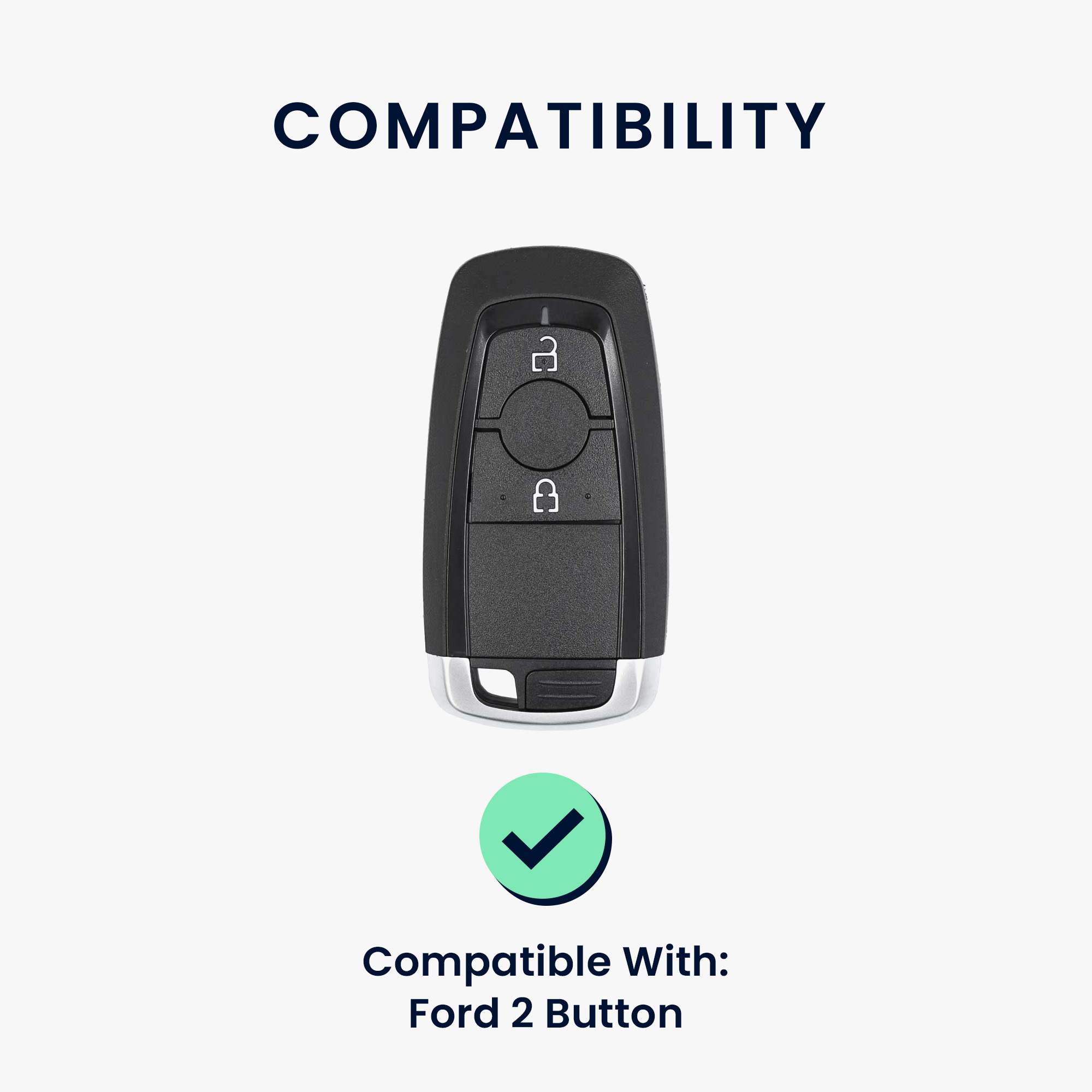 Kryt klíče Ford 2 tlačítka Keyless Go kwmobile, matná černá / černá