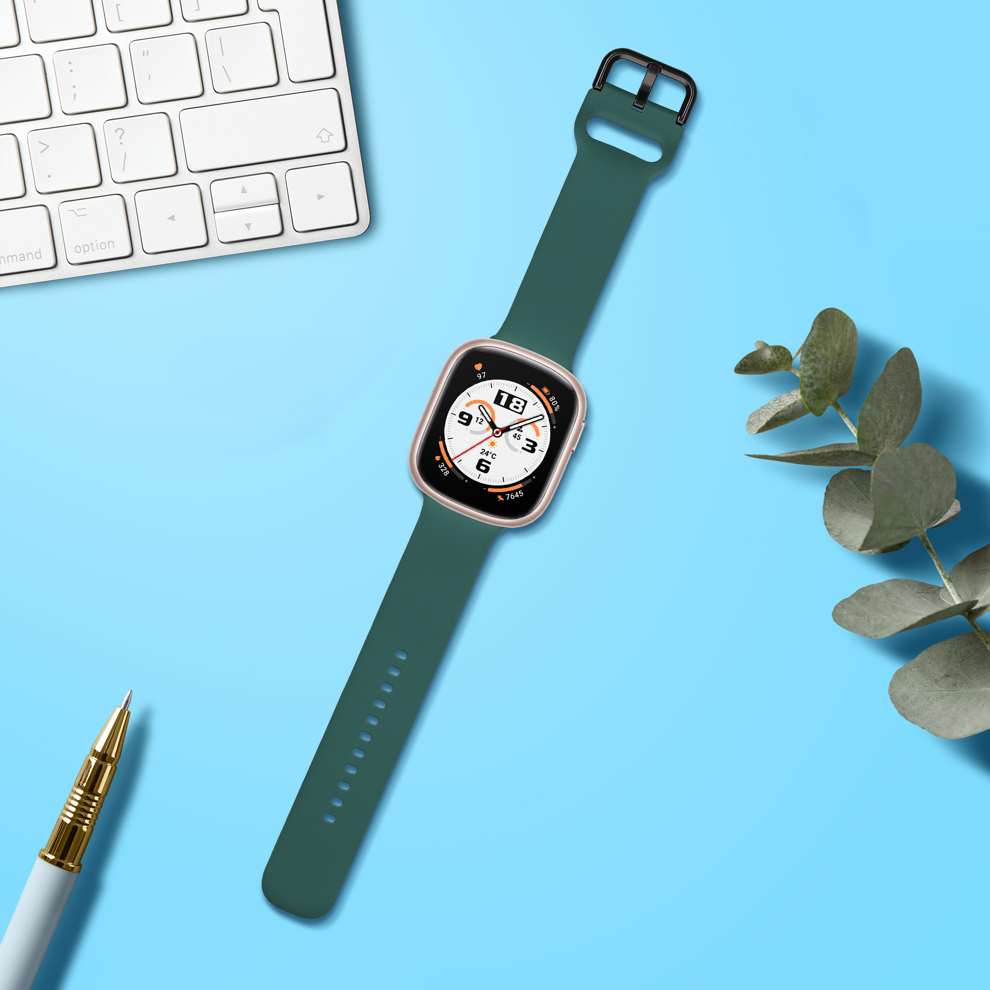Řemínek kwmobile pro HONOR Watch 4 (TMA-L19) - tmavě zelená