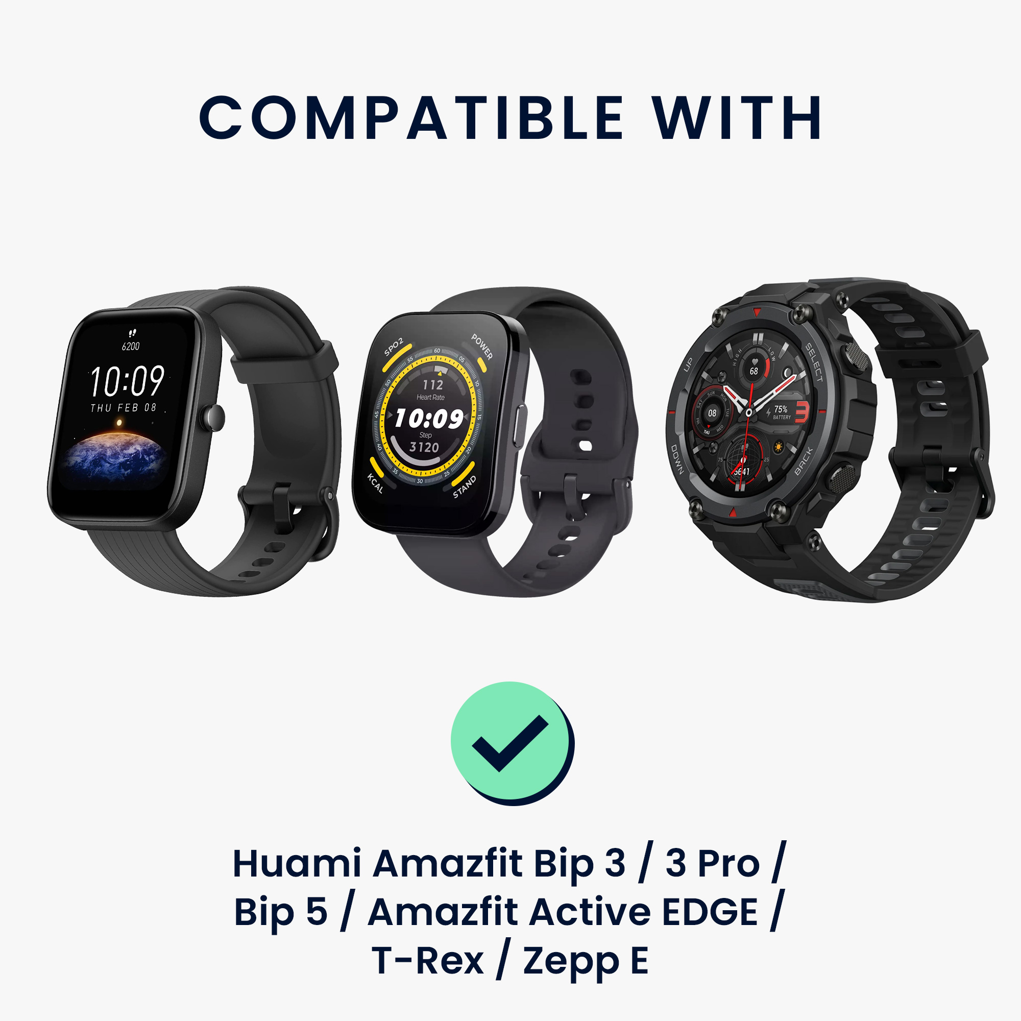 Nabíjecí kabel pro Huami Amazfit Bip 3 / 3 Pro / Bip 5 / Amazfit Active EDGE / T-Rex / Zepp E kwmobile - černá