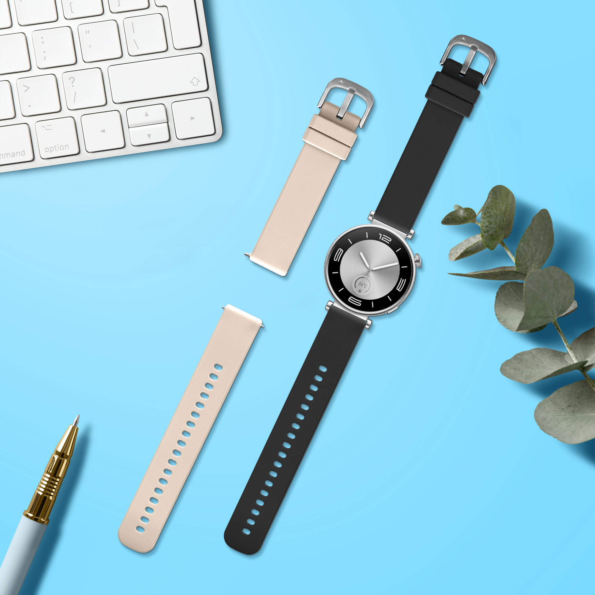 Náhradní řemínky Huawei Watch GT5 41mm sada 2 ks černá/béžová kwmobile