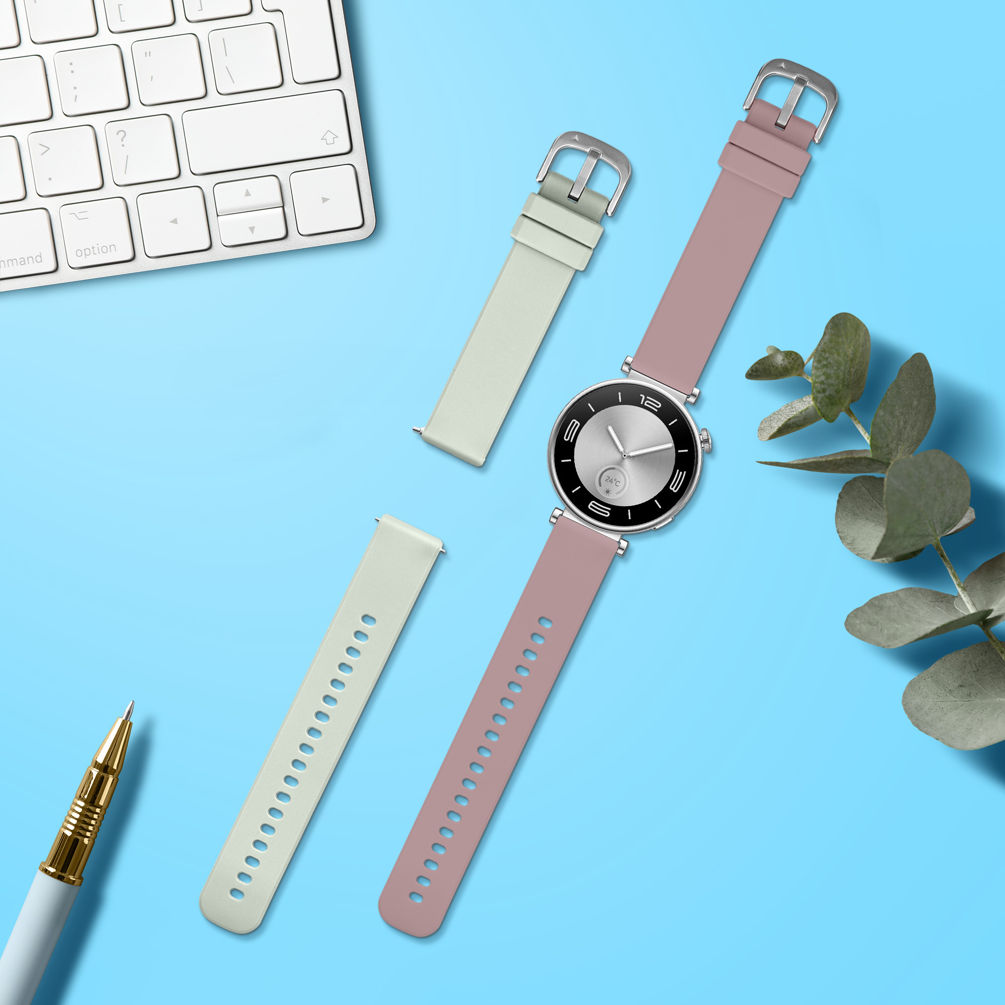 Náhradní řemínky Huawei Watch GT5 41mm sada 2 ks levandulová/pastelová zelená kwmobile