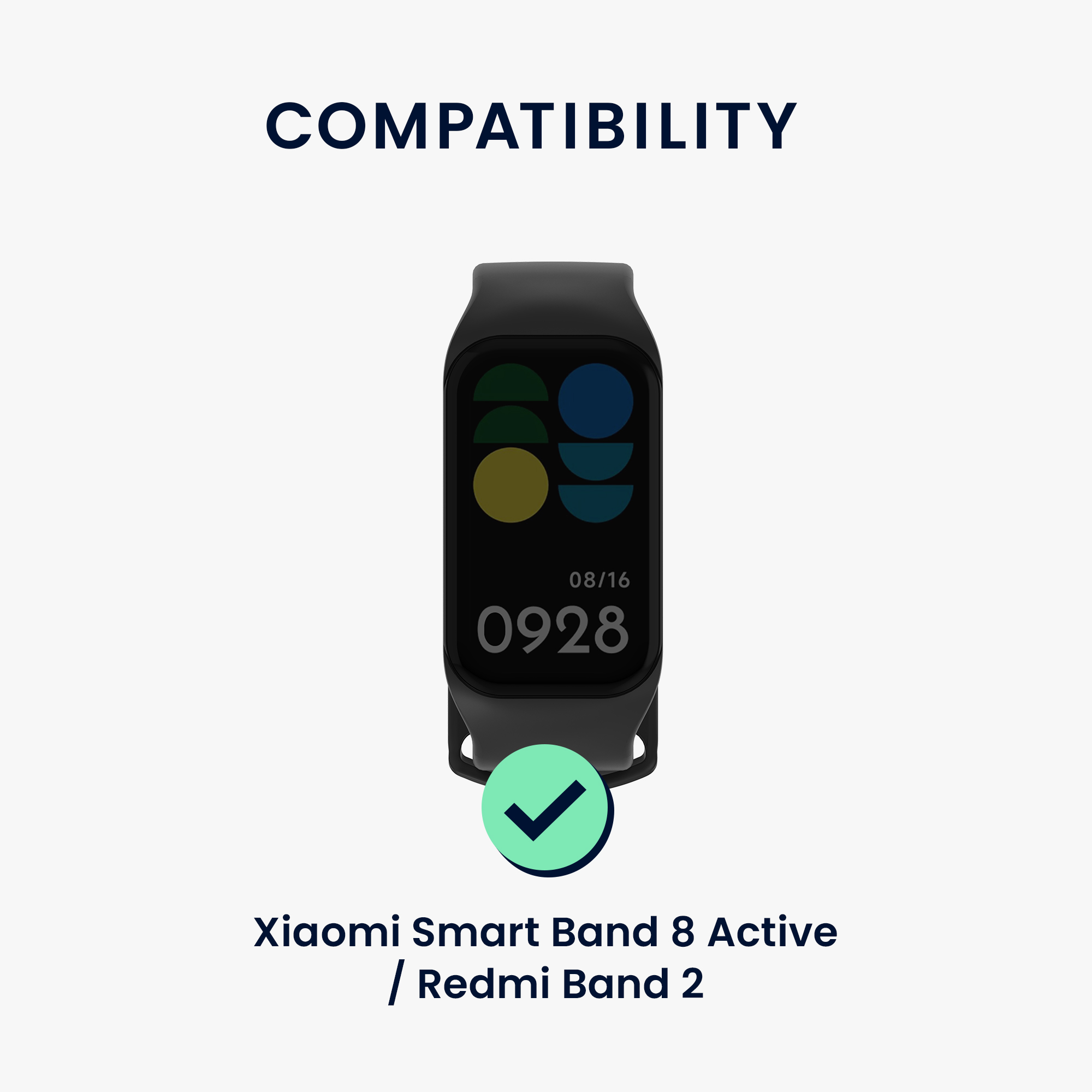 Řemínek Xiaomi Smart Band 8 Active / Redmi Band 2 kwmobile - metalická černá