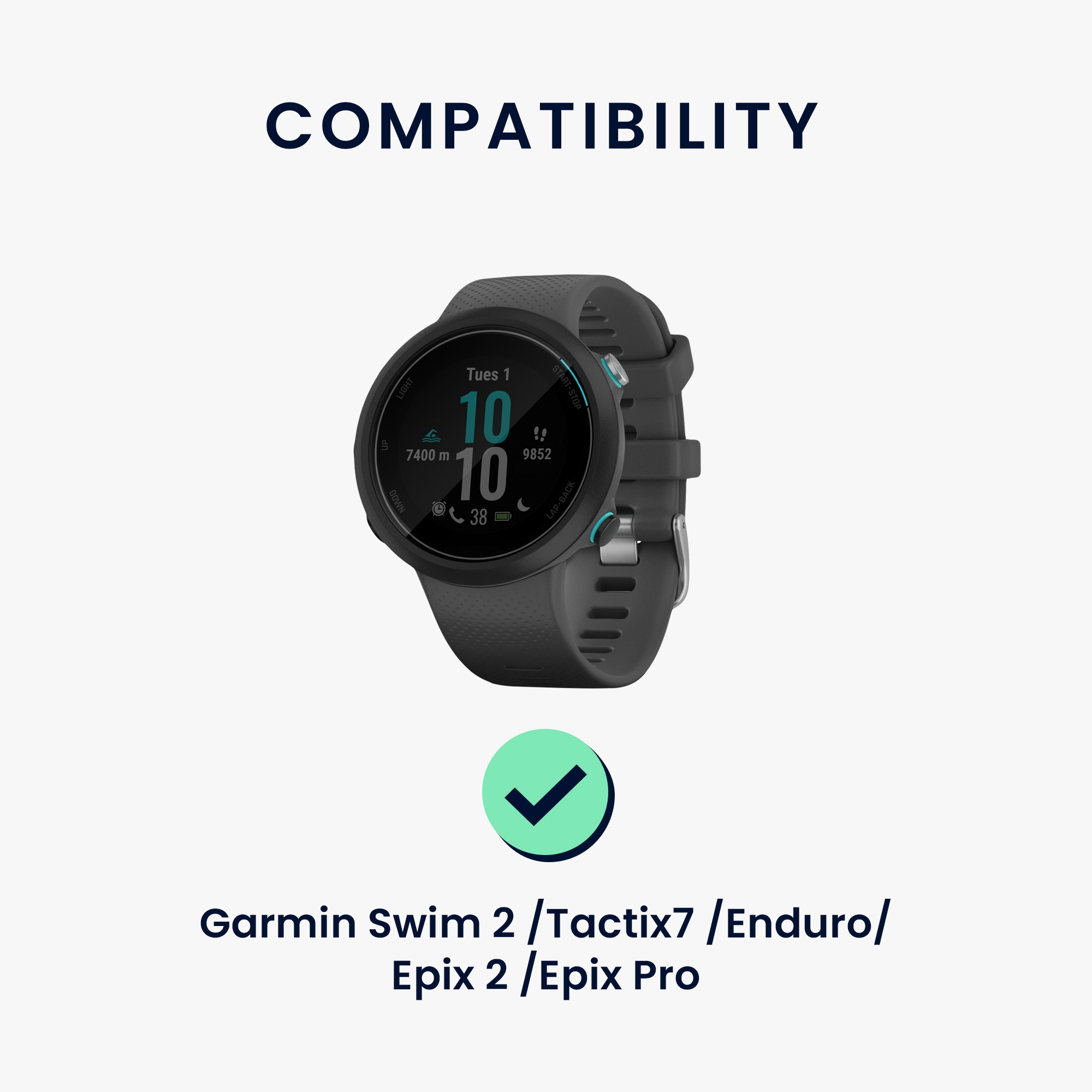 Nabíjecí kabel Garmin Swim 2 / Tactix7 / Enduro / Epix 2 / Epix Pro kwmobile - černá