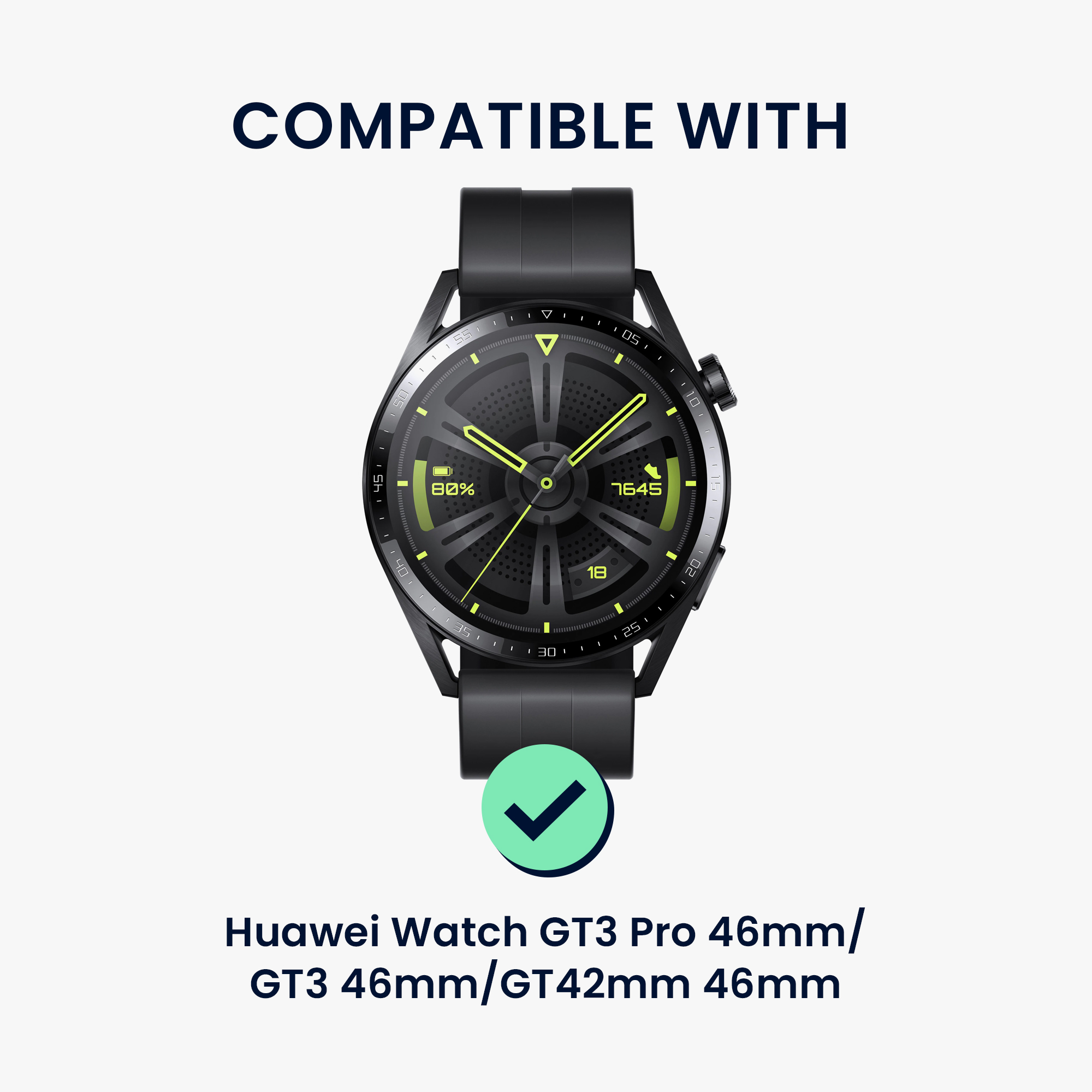 Náhradní řemínek Huawei Watch GT3 Pro 46mm silikonový černá kwmobile